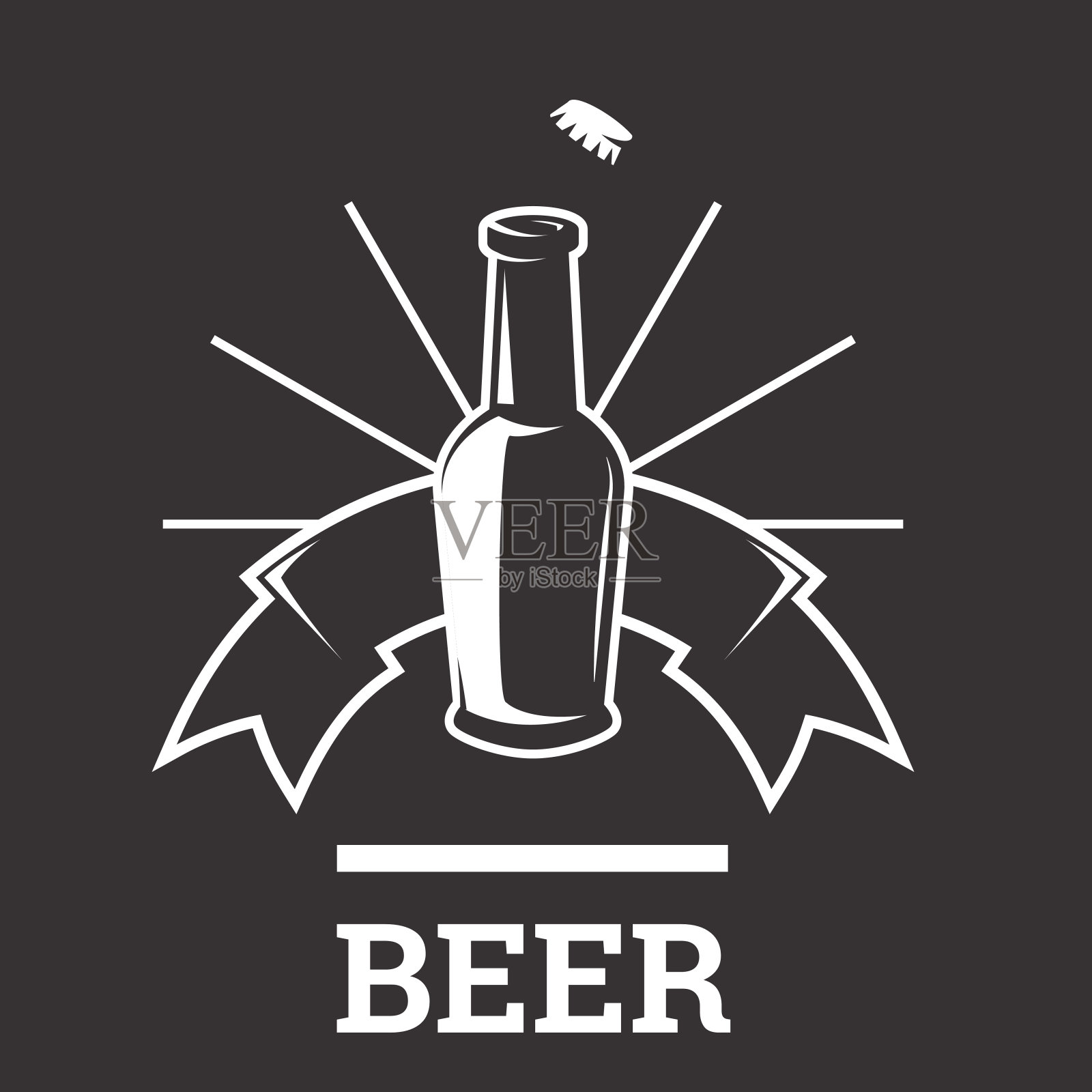 啤酒标志徽章插画图片素材