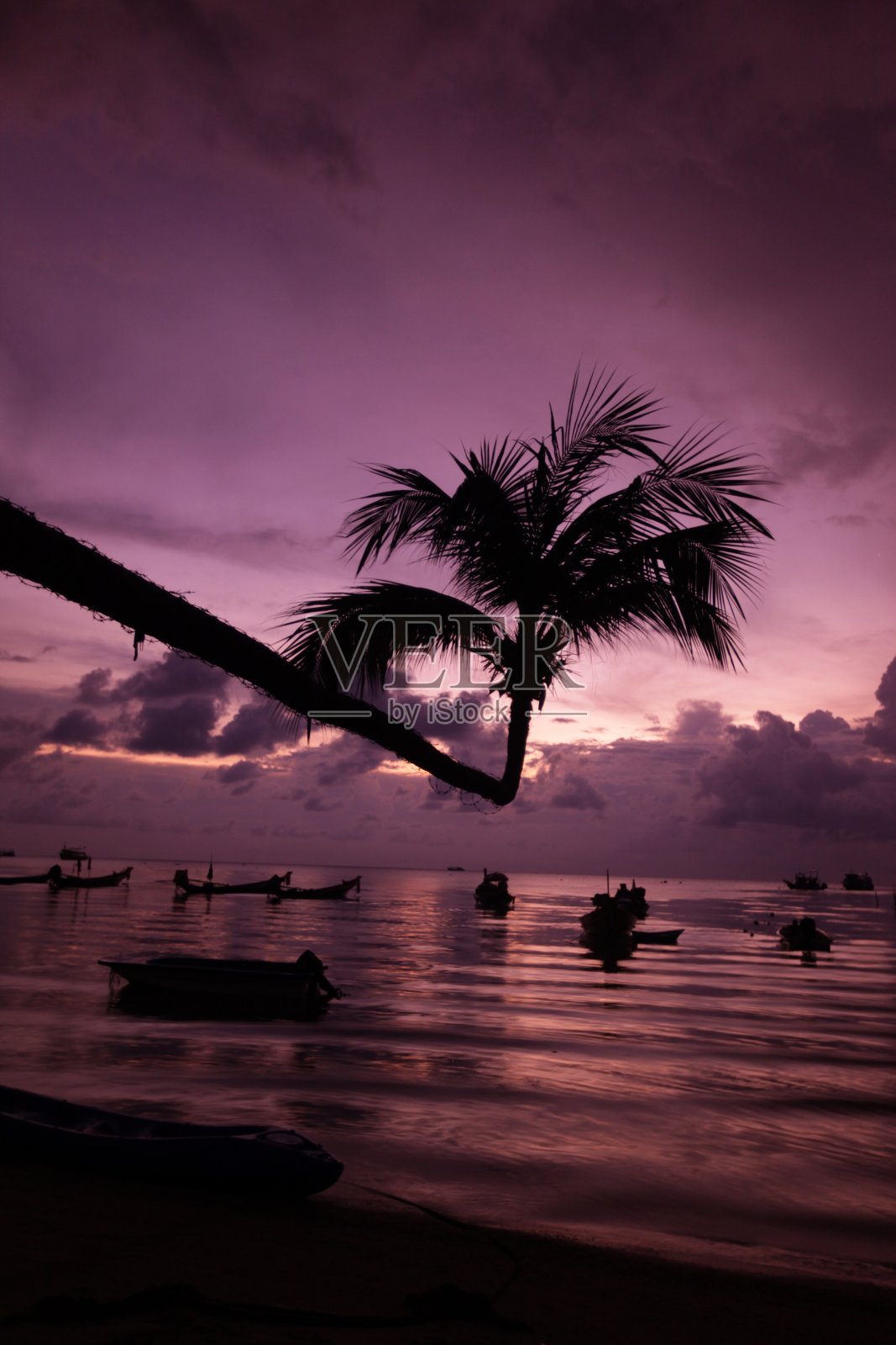 亚洲泰国ko tao海滩日落照片摄影图片