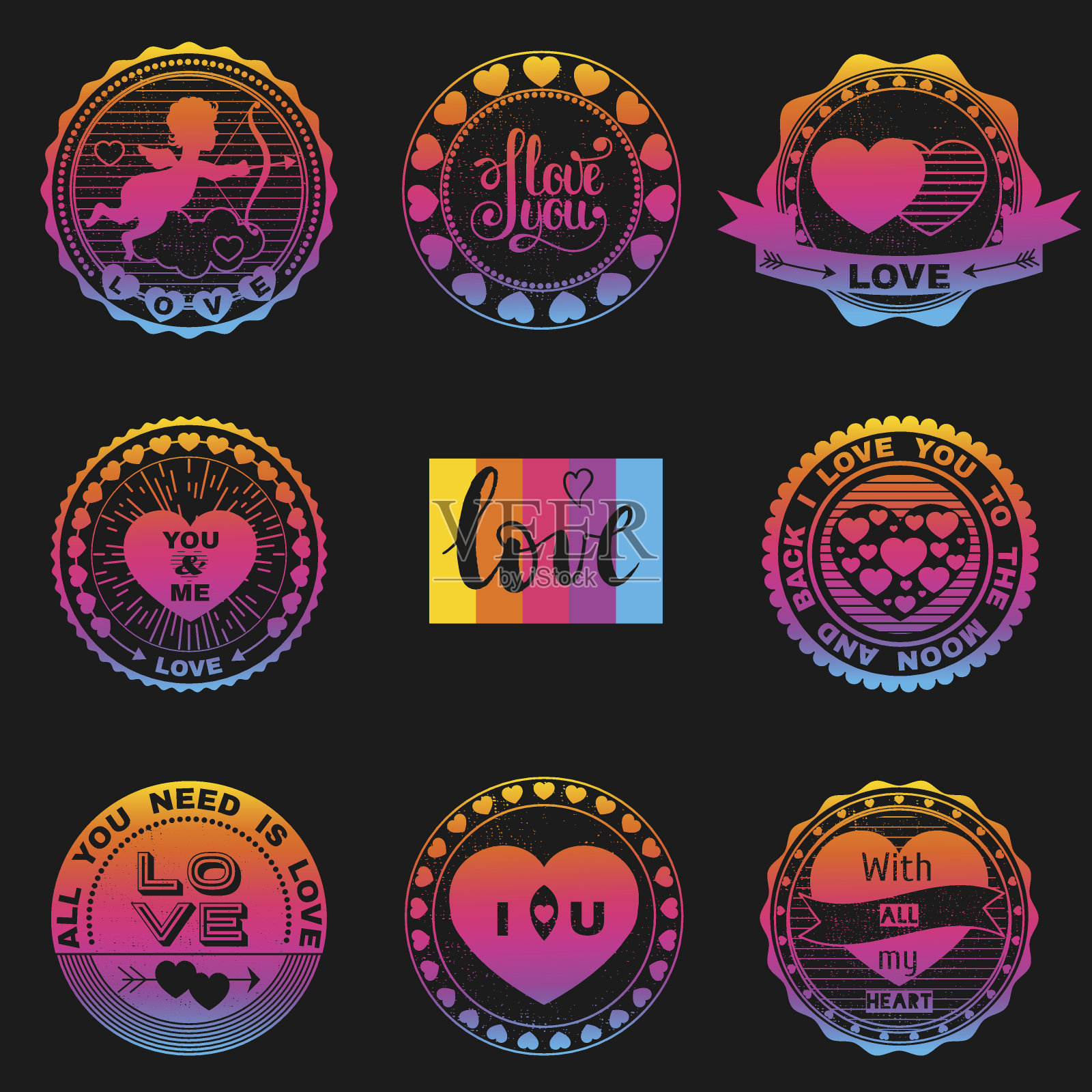 一套爱的象征。设计元素图片