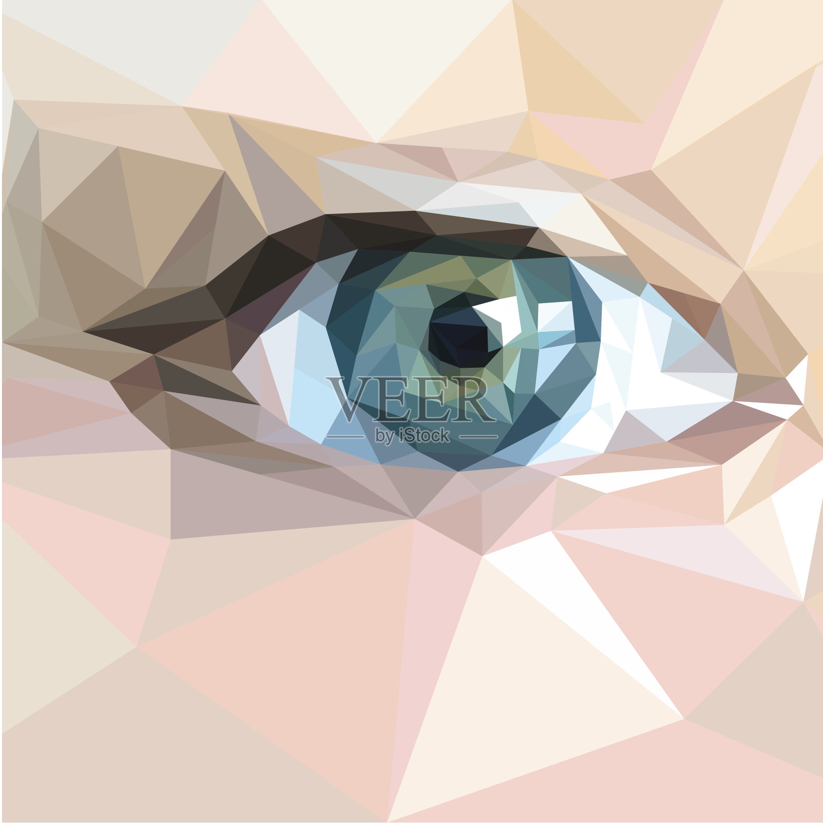 蓝眼低聚。插画图片素材