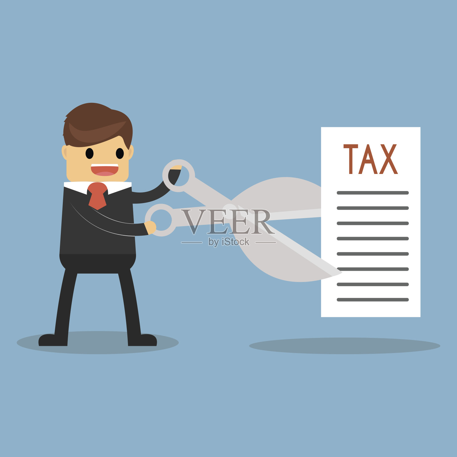 税收减免。经营理念插画图片素材