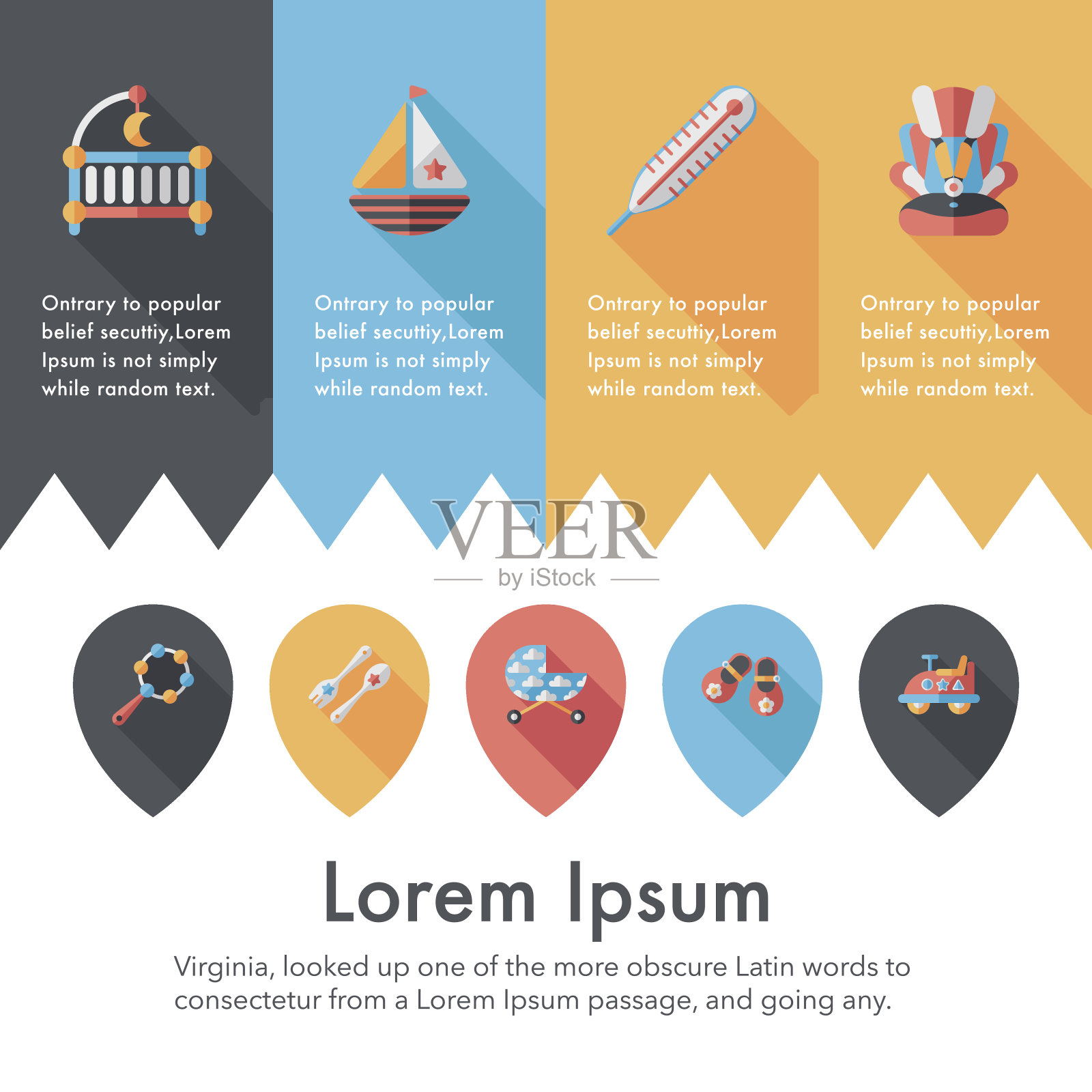 婴儿的图标集,eps10设计模板素材