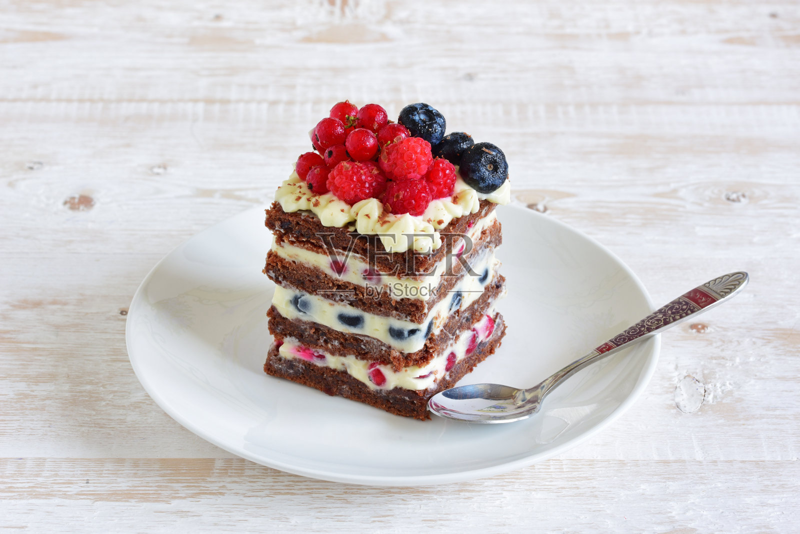 自制浆果蛋糕照片摄影图片