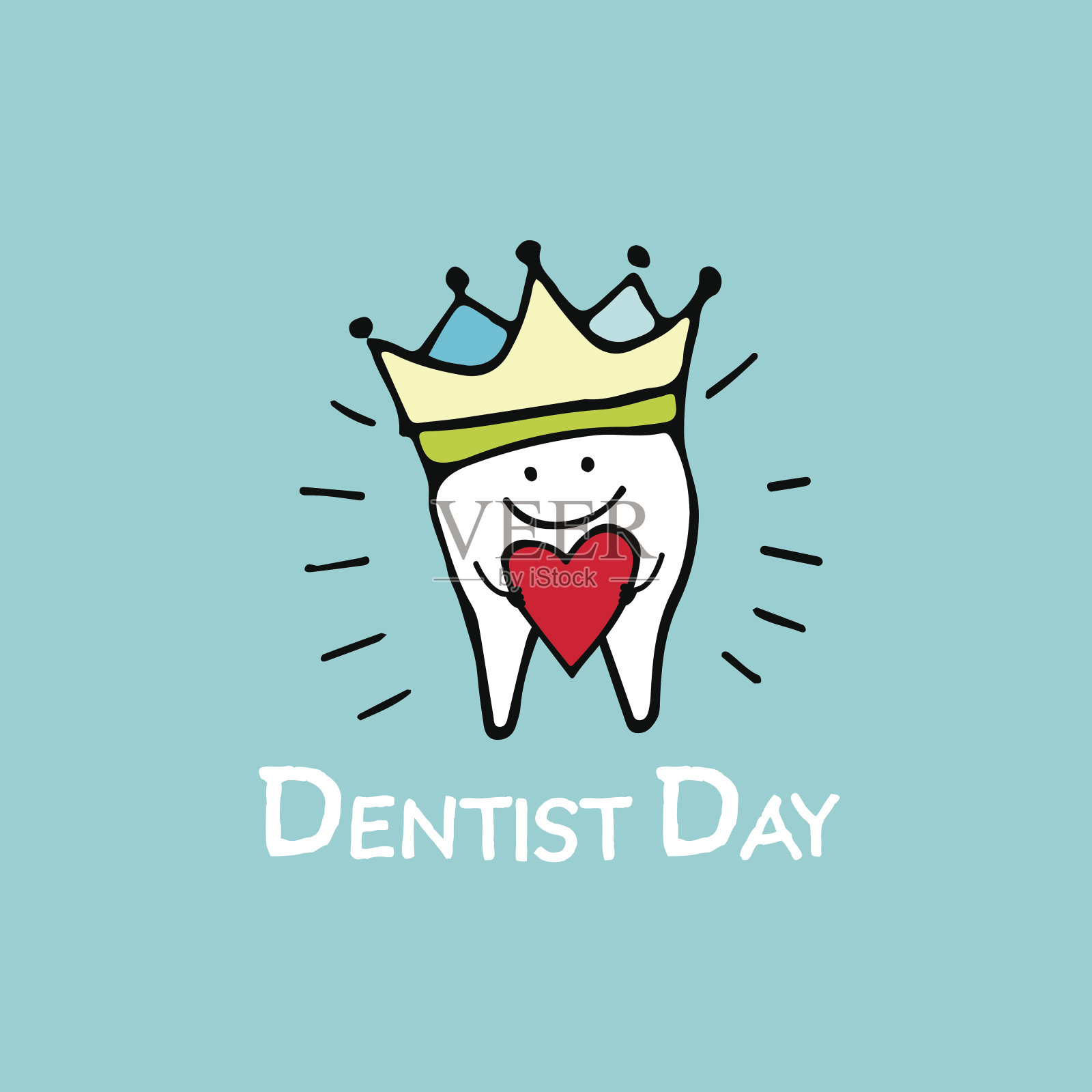 牙医日快乐，为你设计的牙齿草图插画图片素材