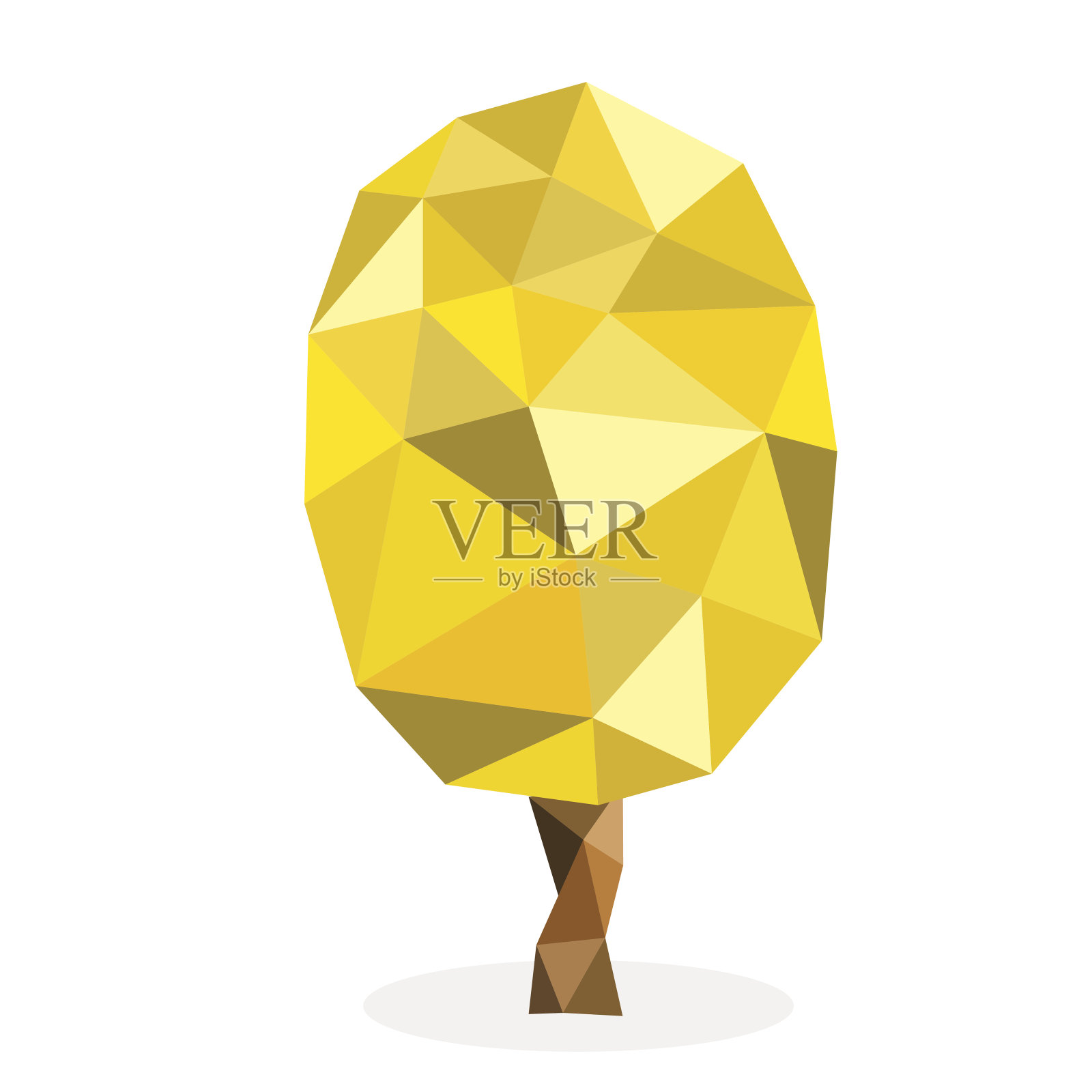 程式化向量树集合插画图片素材