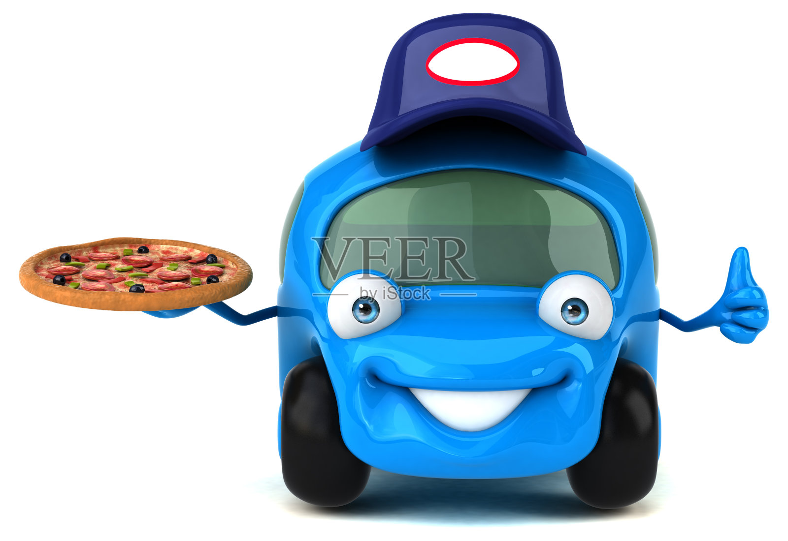 有趣的汽车- 3D插图照片摄影图片