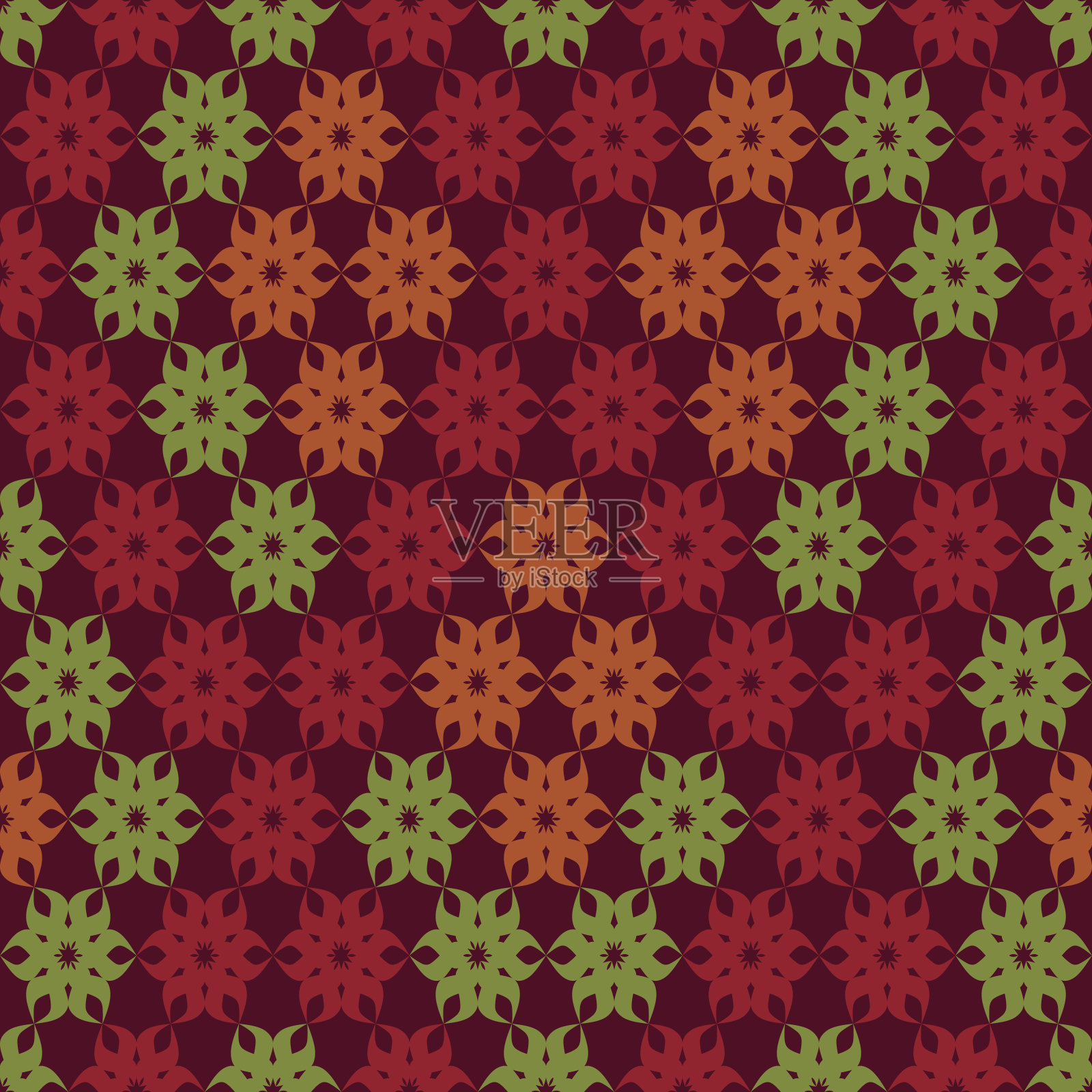 无缝图案可爱花插画图片素材