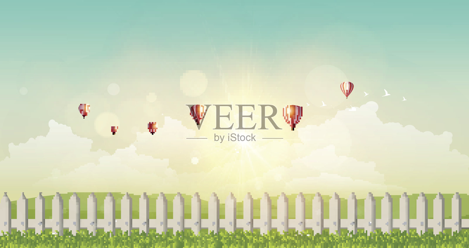 幻想向量景观背景，插画图片素材