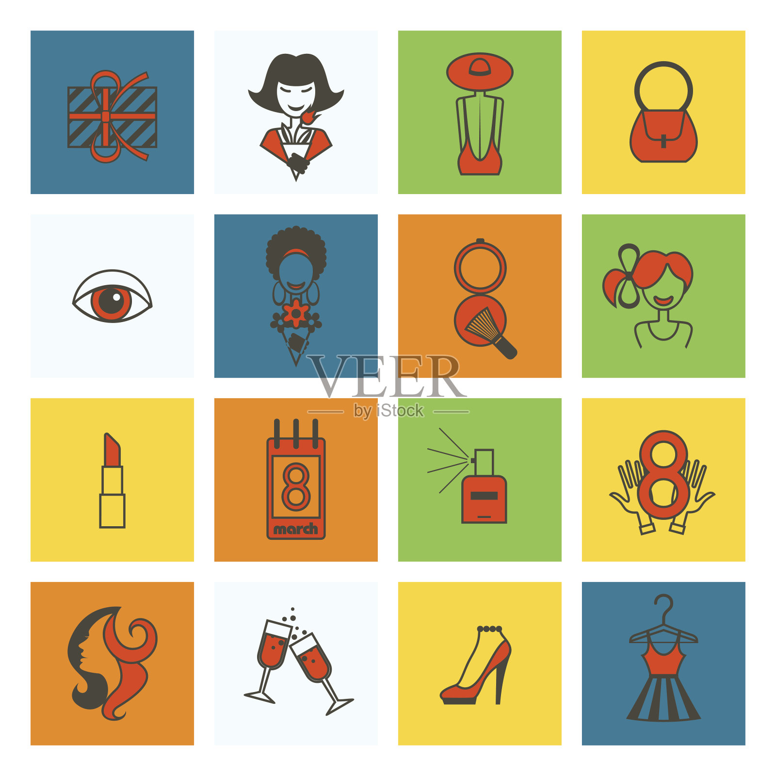 妇女节图标集图标素材