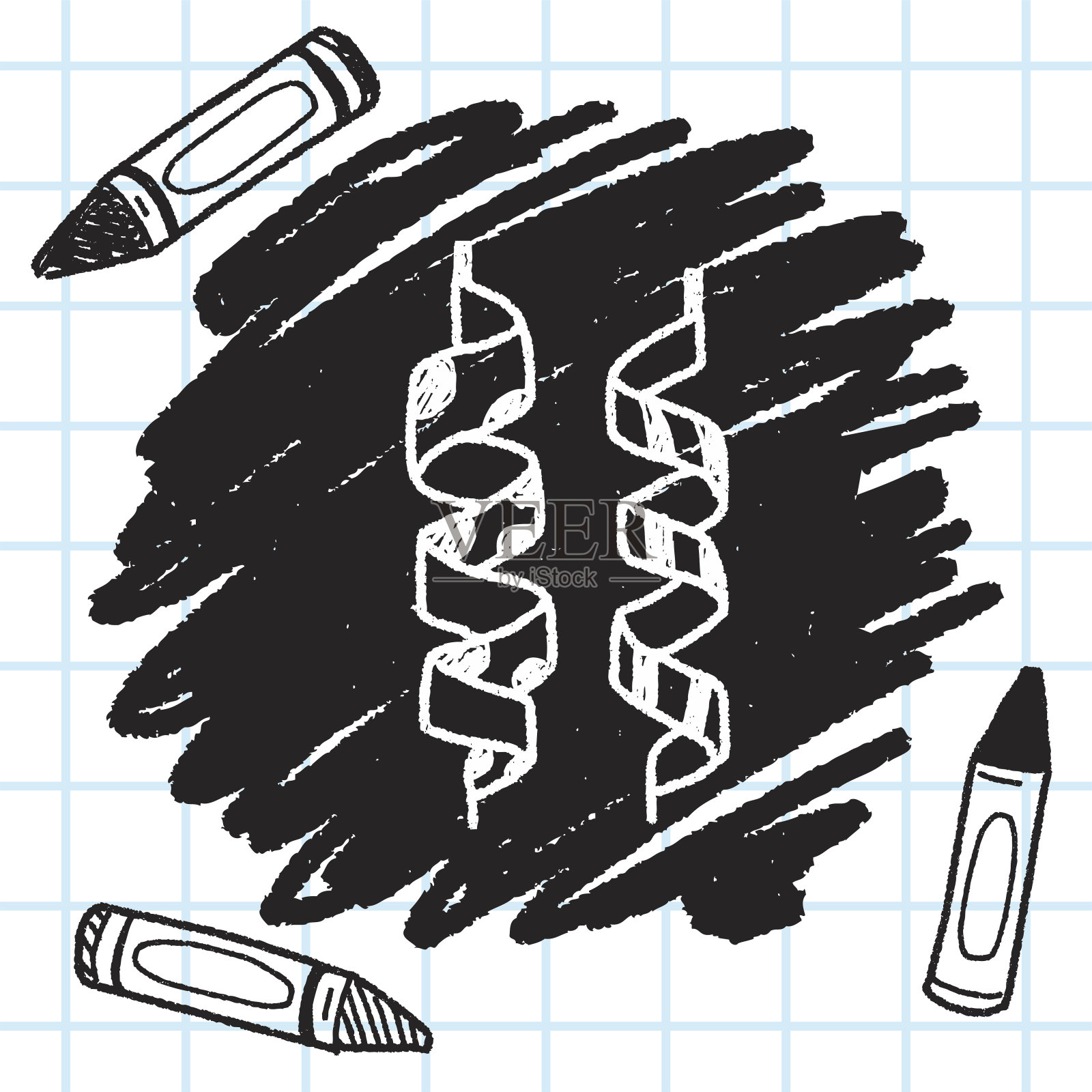 涂鸦丝带插画图片素材