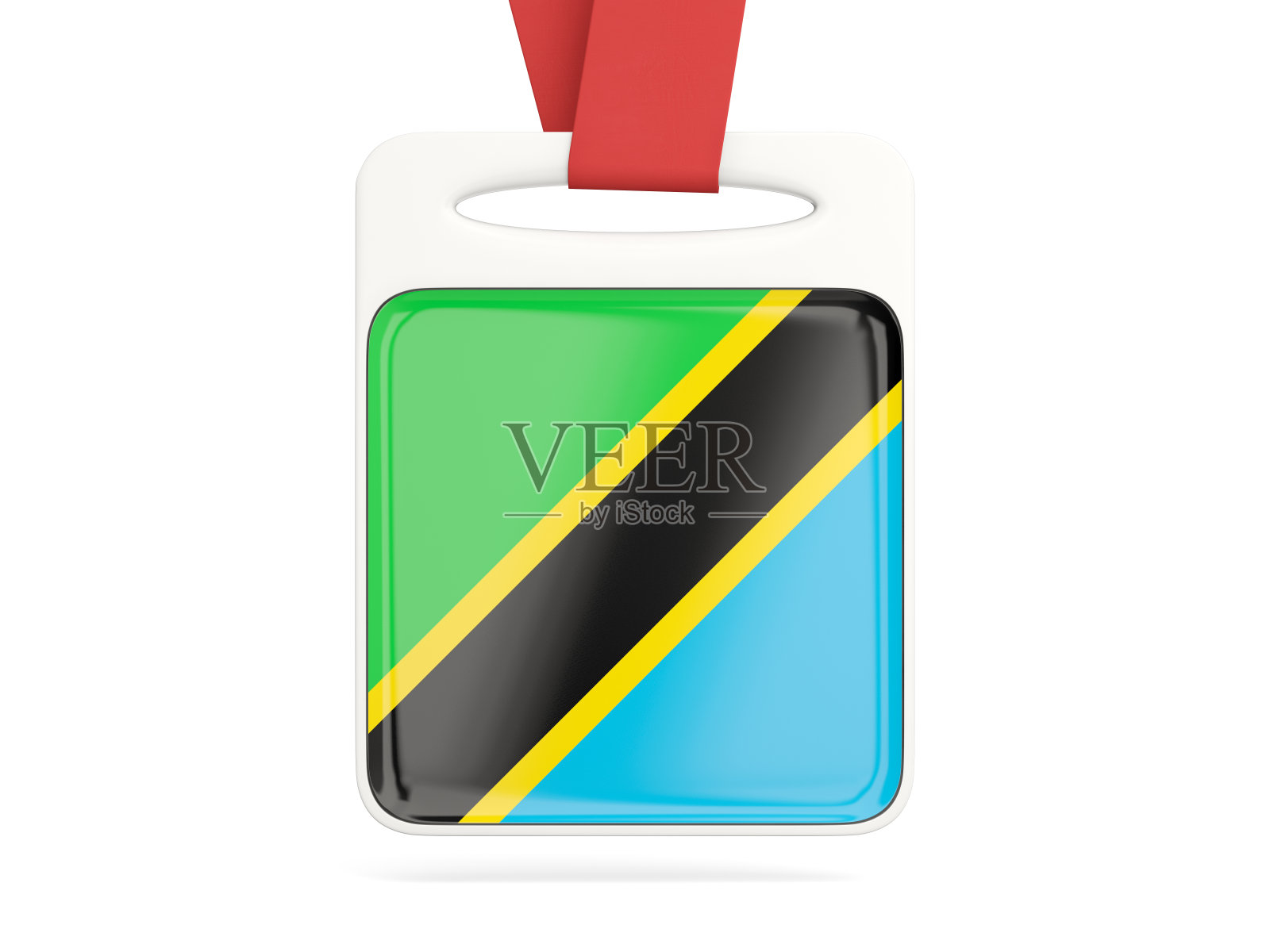 坦桑尼亚国旗，方牌照片摄影图片