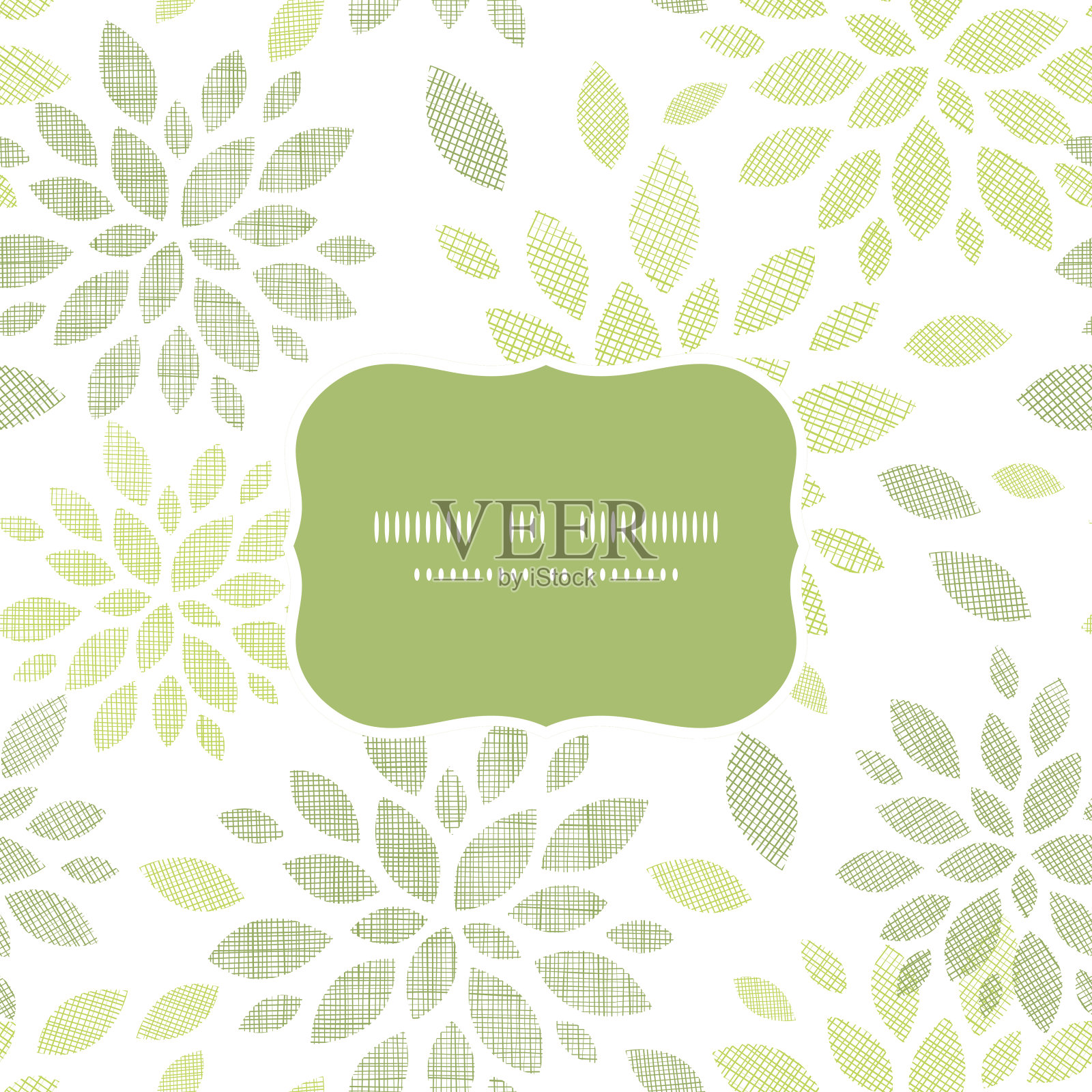 织物纹理抽象叶无缝框架图案背景插画图片素材