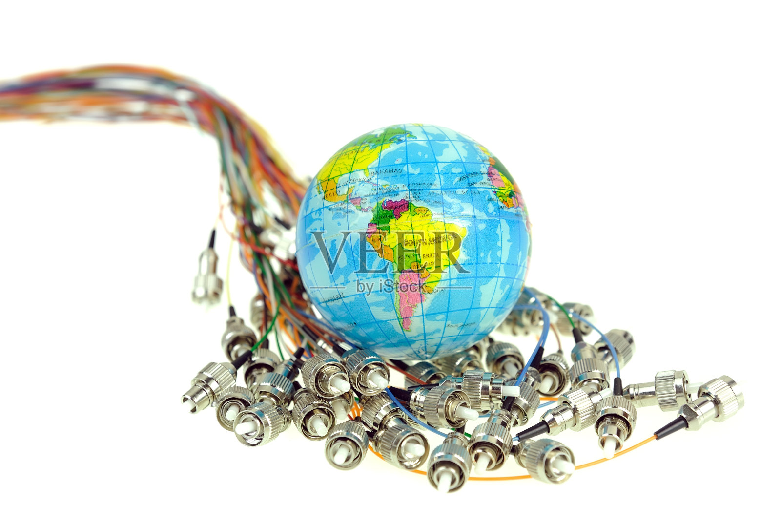 世界地图技术风格与光纤背景照片摄影图片