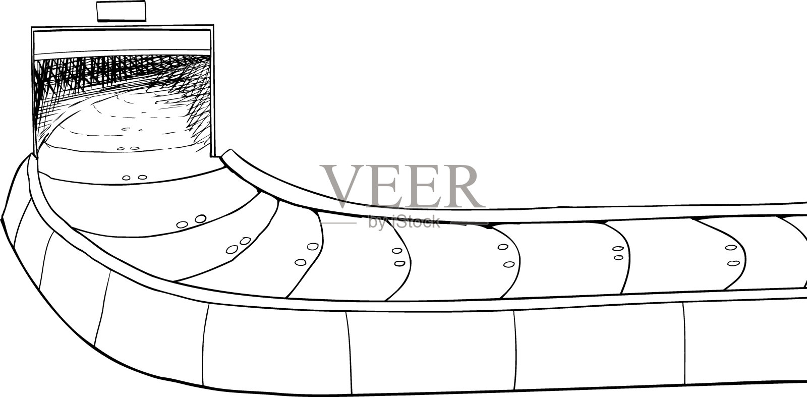 打开行李领取大纲插画图片素材