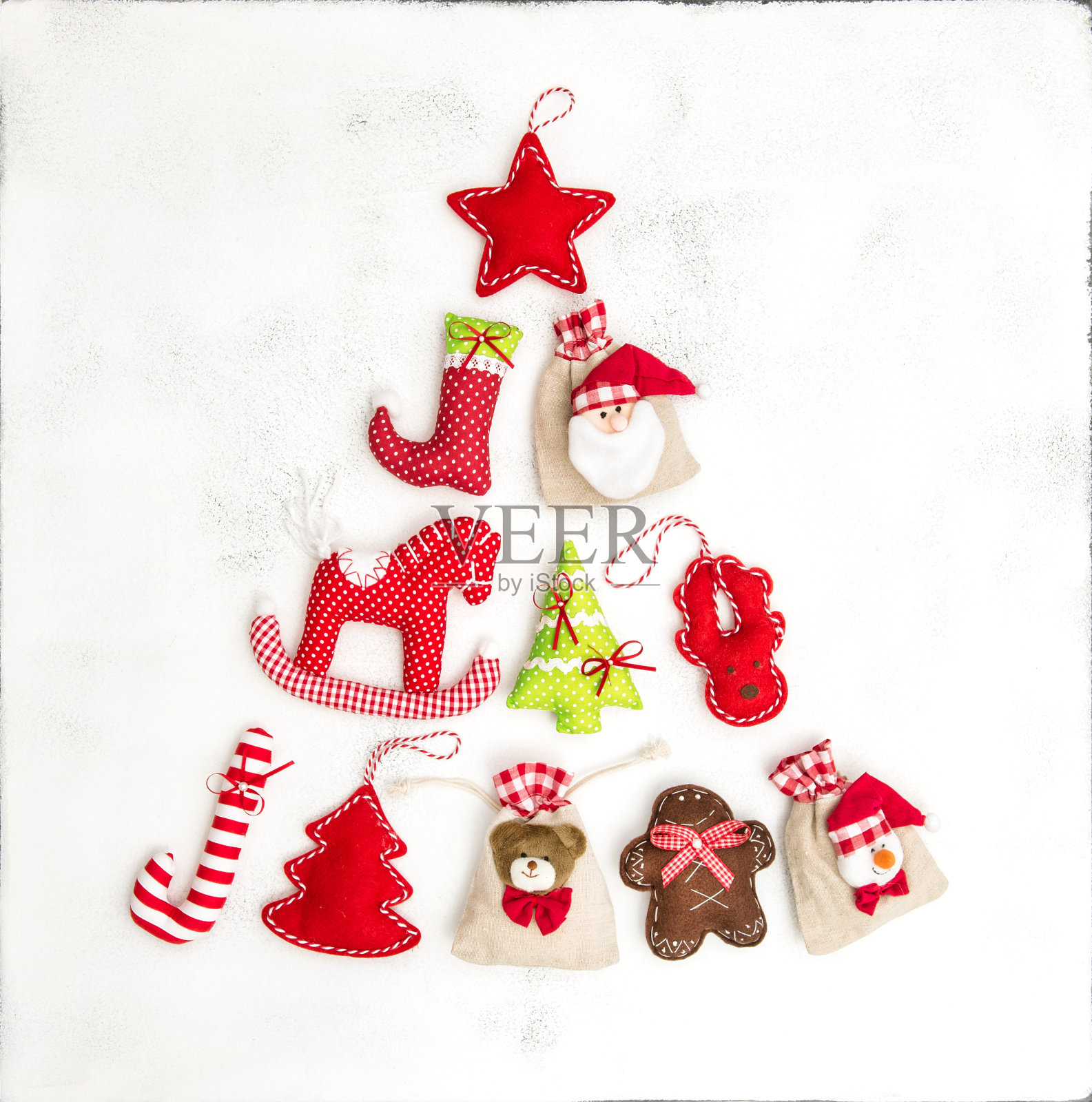 圣诞树装饰礼物袋假日背景照片摄影图片