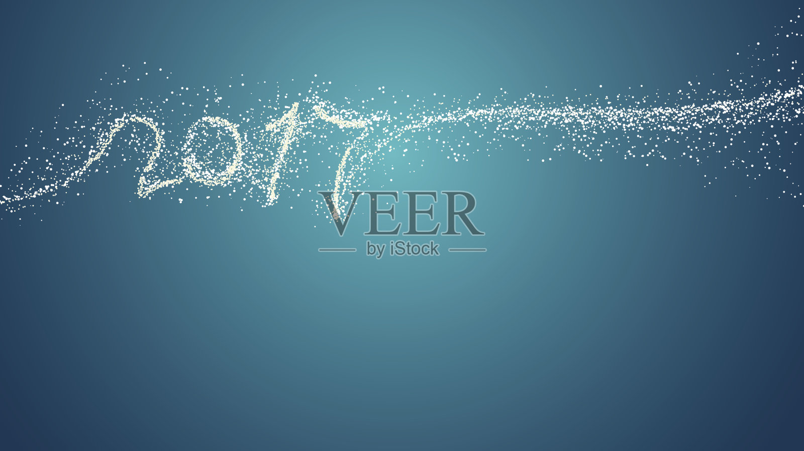 创意的蓝色新年设计背景与雪插画图片素材