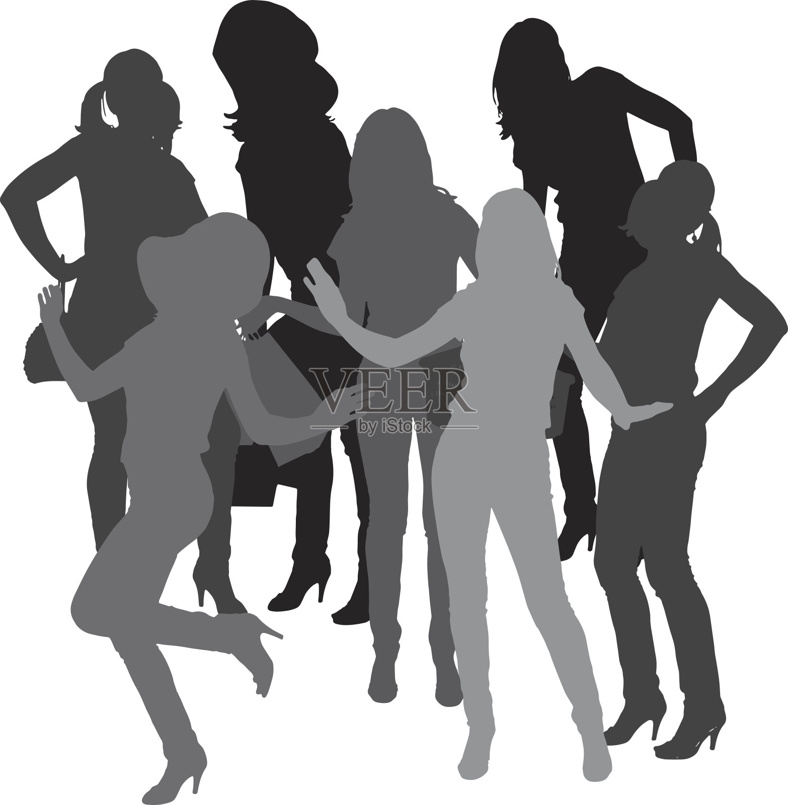 一个女人的矢量剪影。插画图片素材