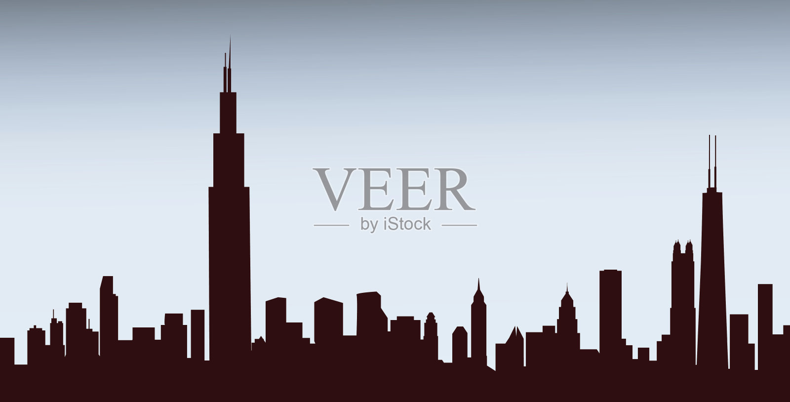 现代城市的天际线插画图片素材