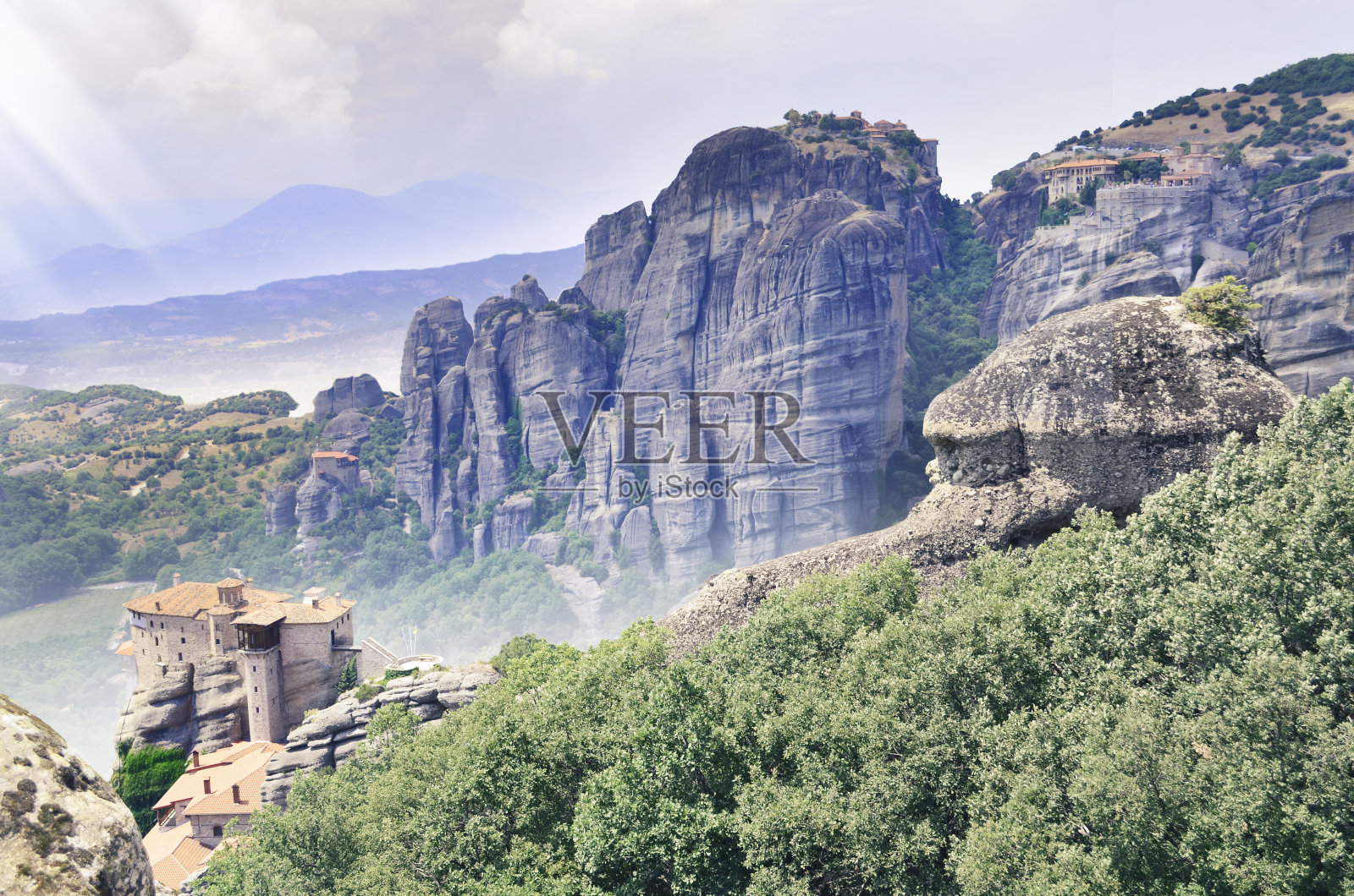 迈泰奥拉,希腊。岩石的风景照片照片摄影图片