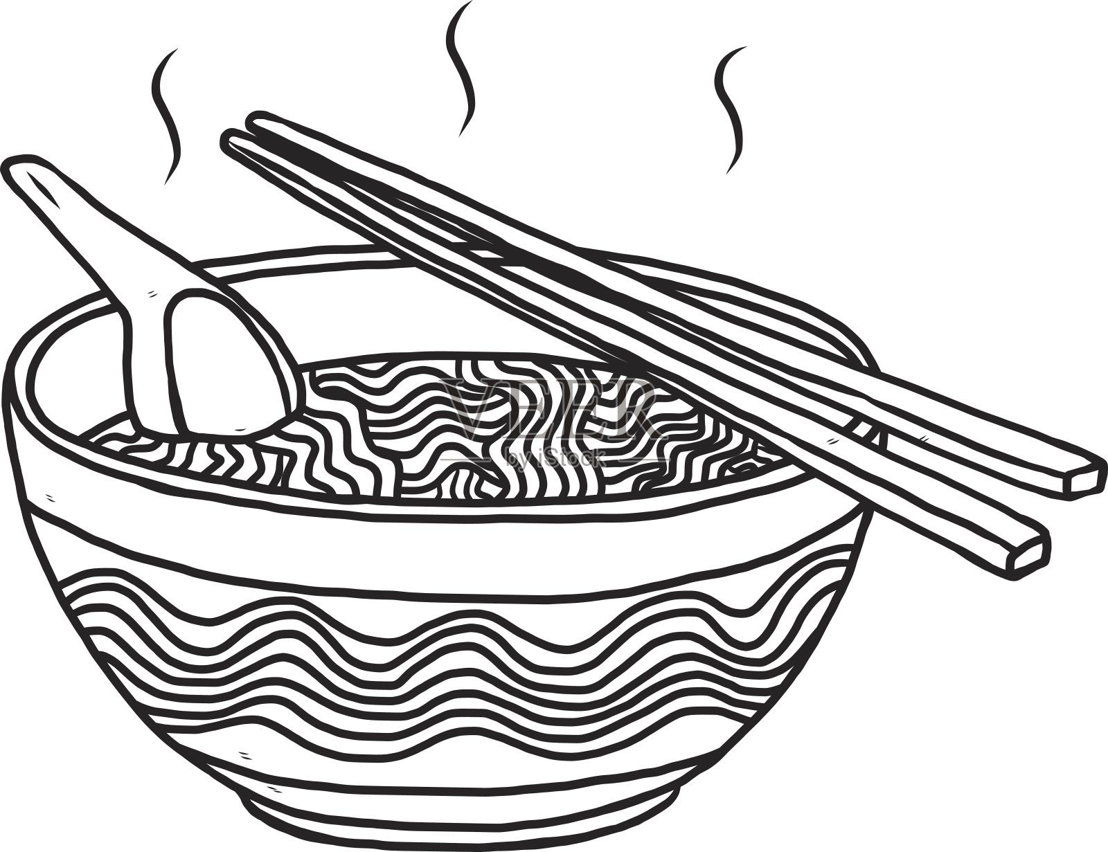 面条碗插画图片素材