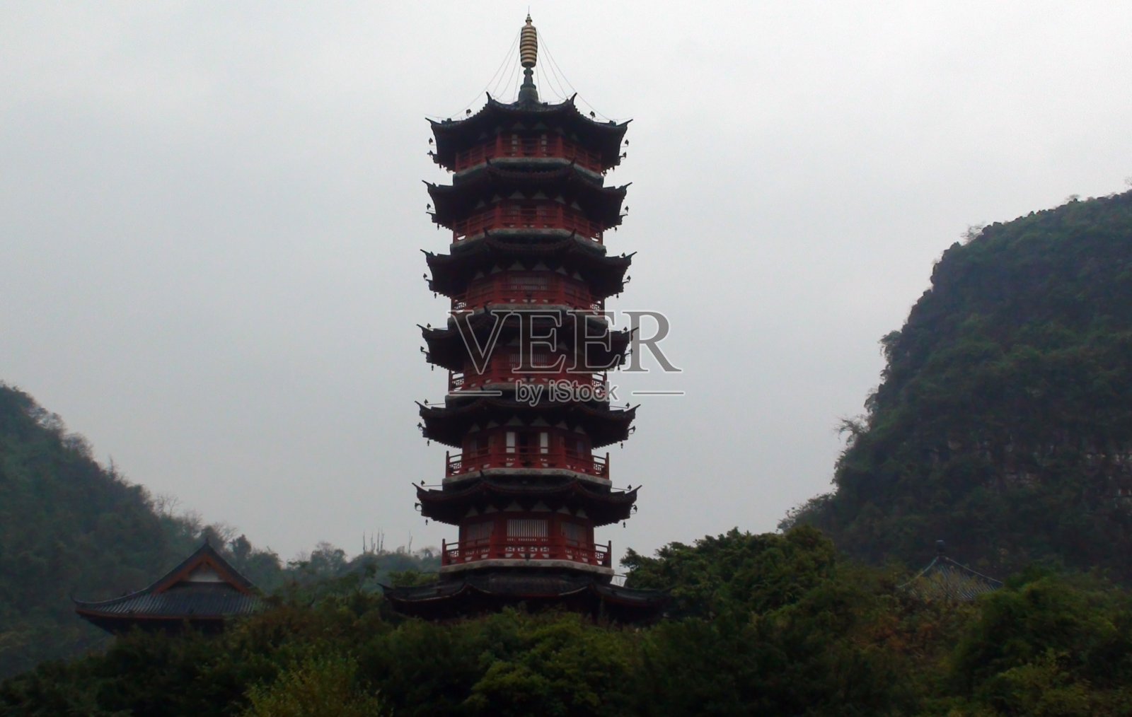 木龙湖公园宝塔在中国桂林亚洲照片摄影图片