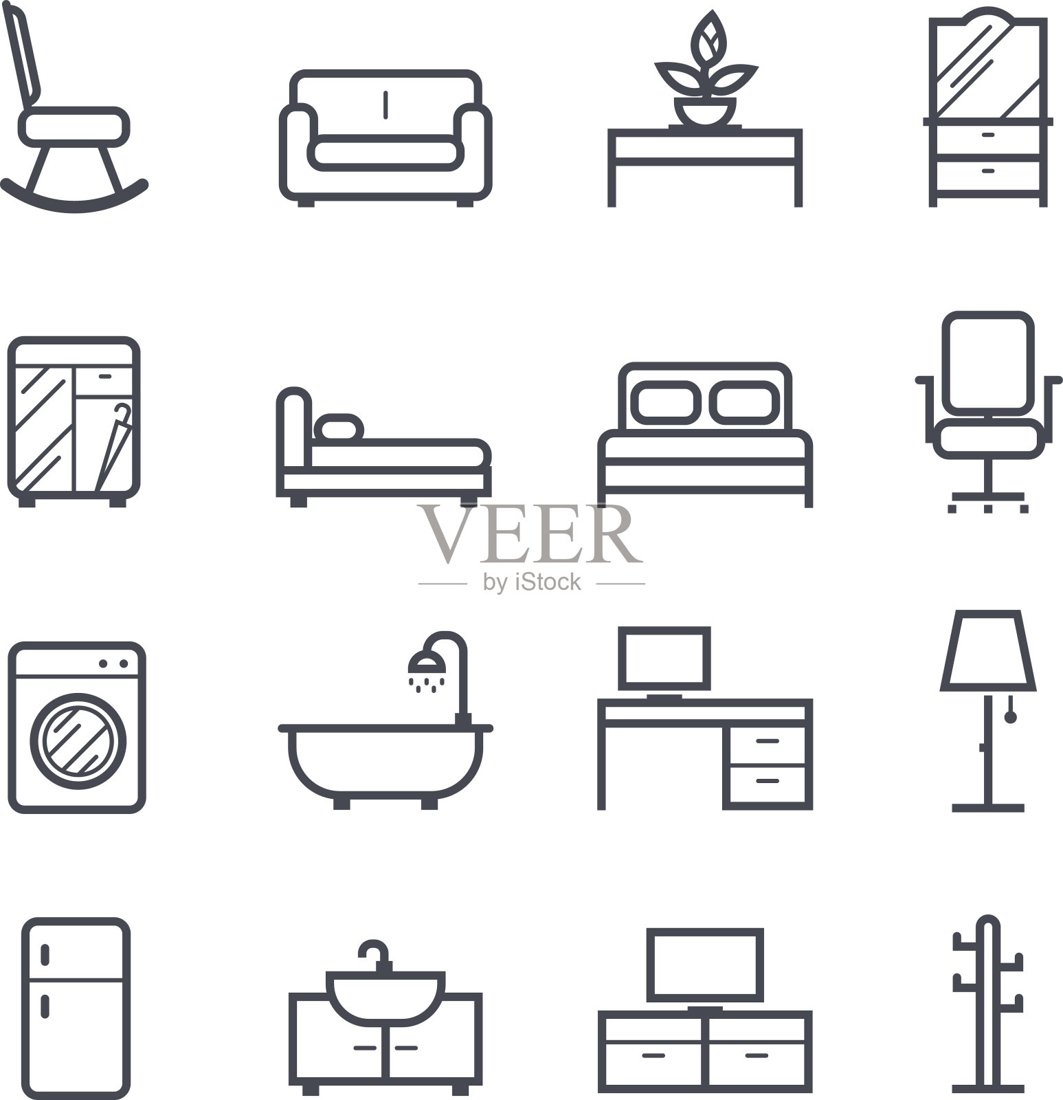 家具图标插画图片素材