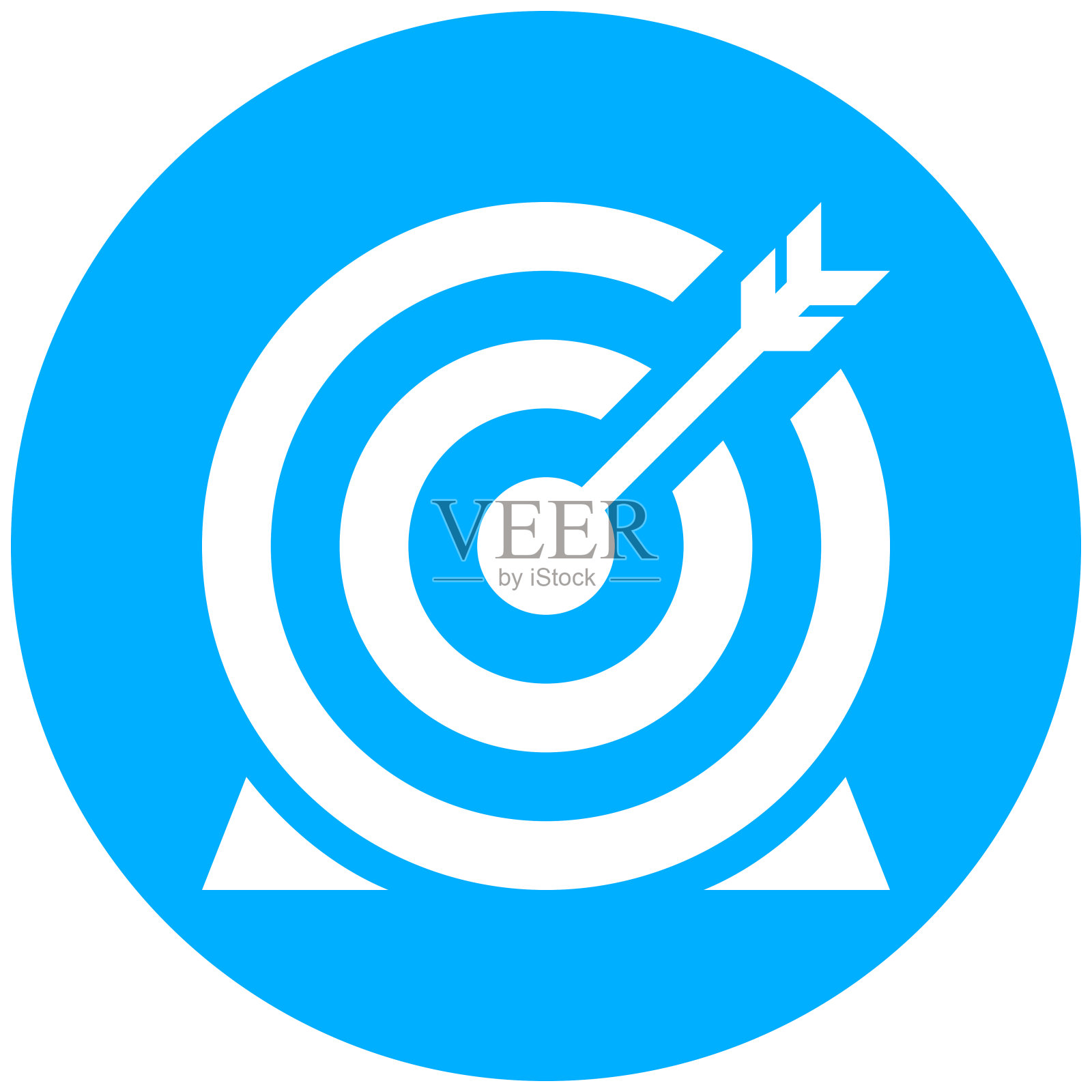 圆形按钮上的目标图标。-轮系列插画图片素材