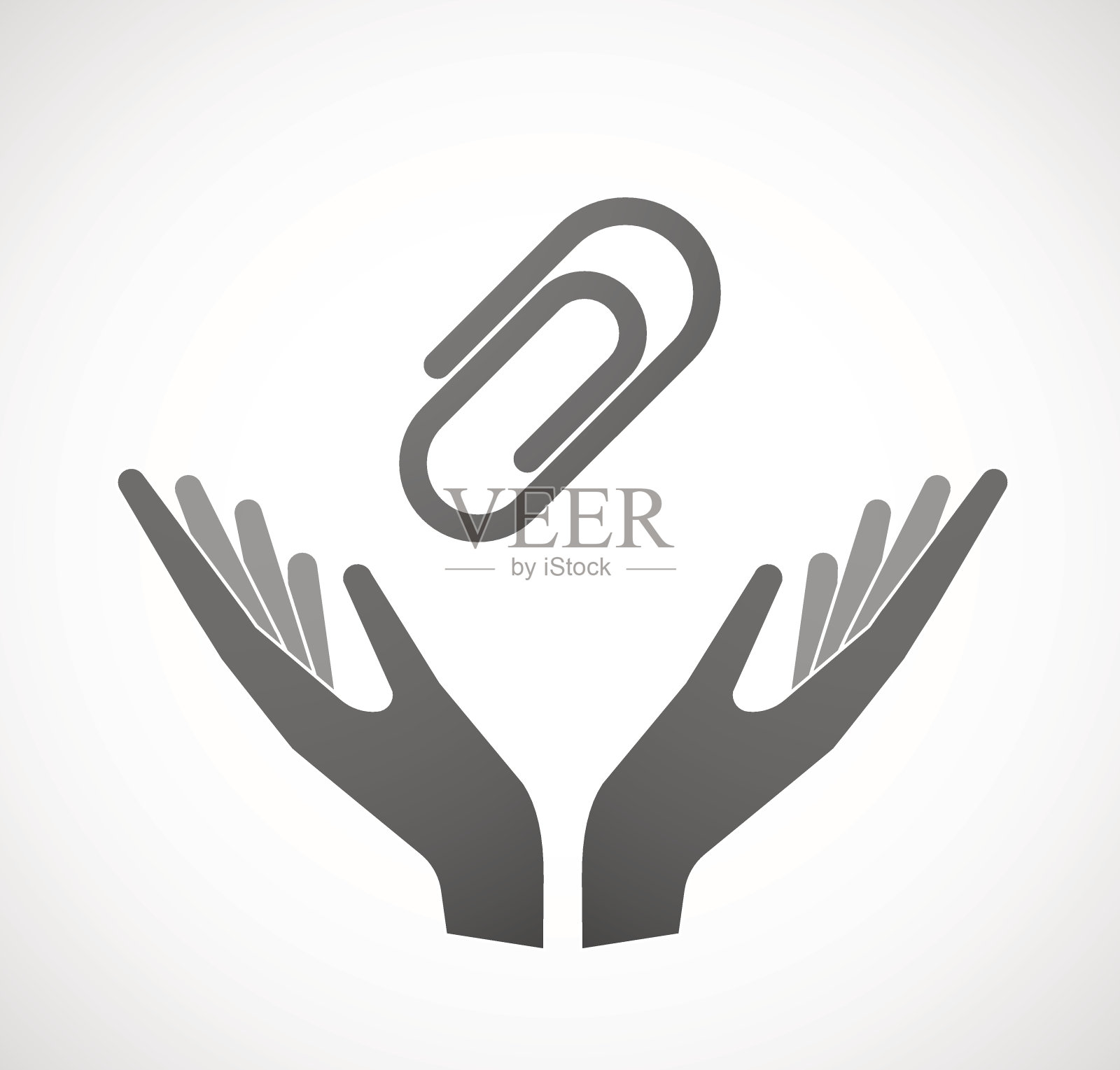 两只手提供一个夹子插画图片素材