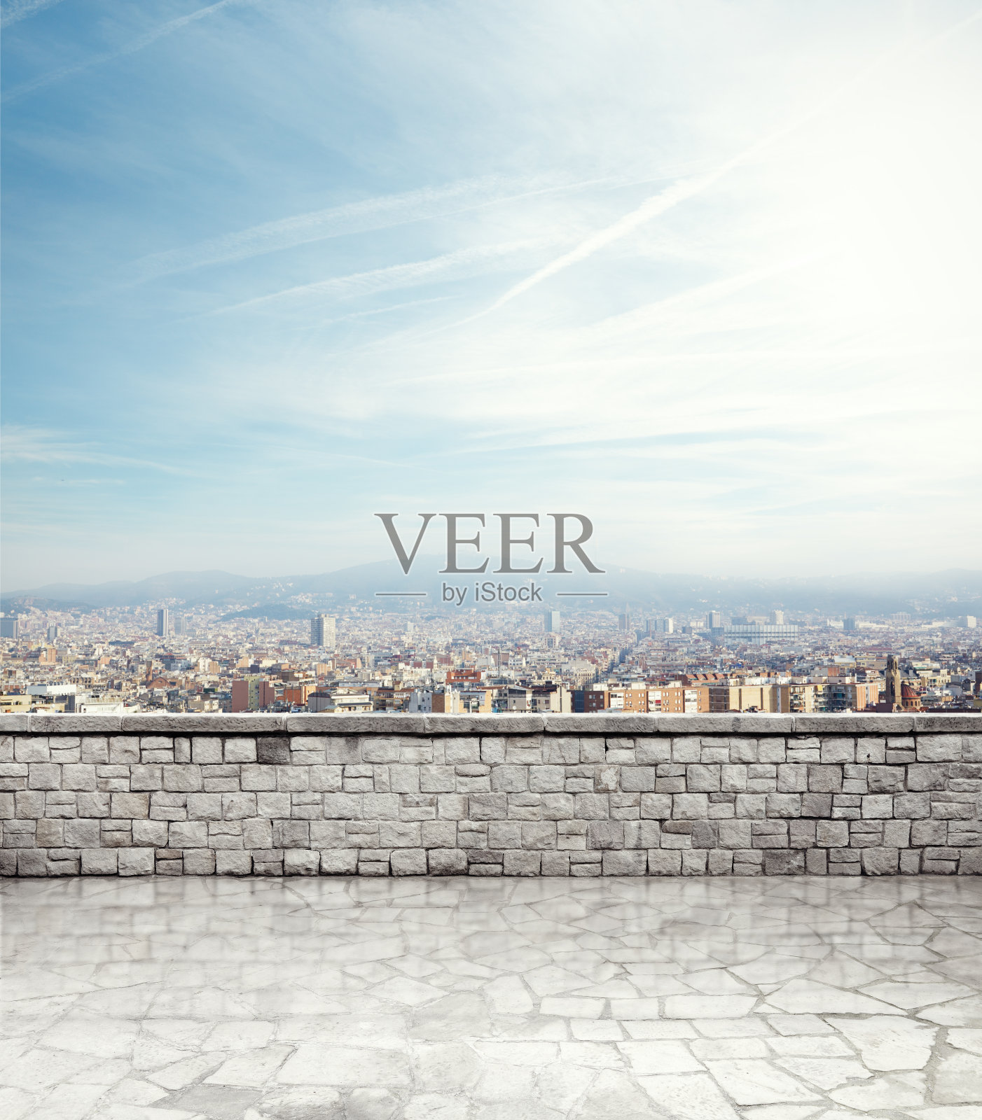 古色古香的露台，地中海城市景观照片摄影图片