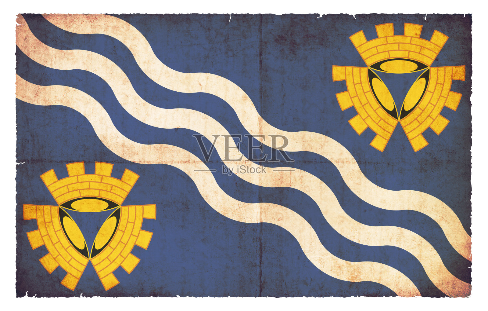 默西塞德郡的垃圾旗(英国)插画图片素材