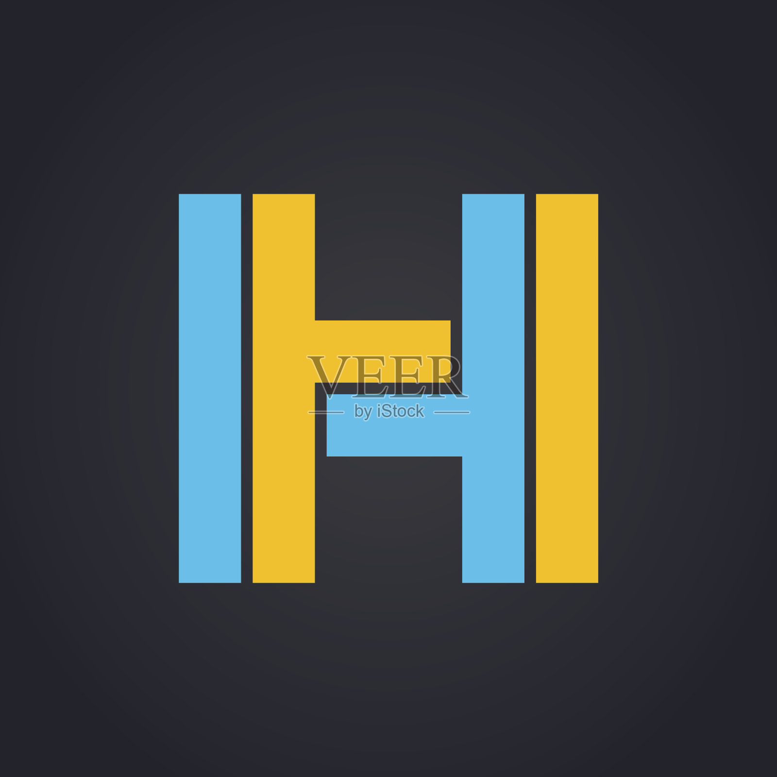 矢量图形优雅的不可能字母符号两种颜色设计元素图片