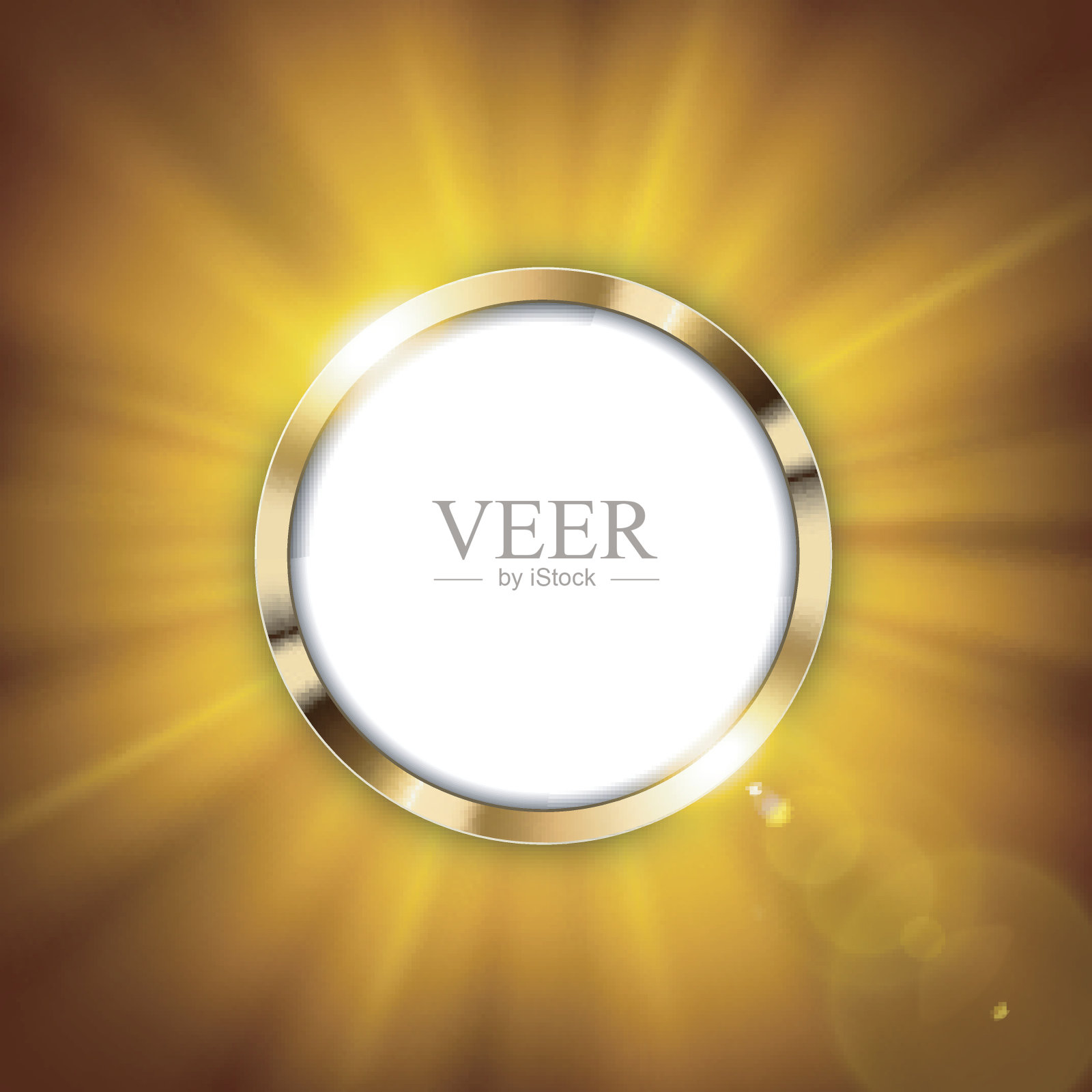 金属金戒指与文字空间和金色灯光照明插画图片素材