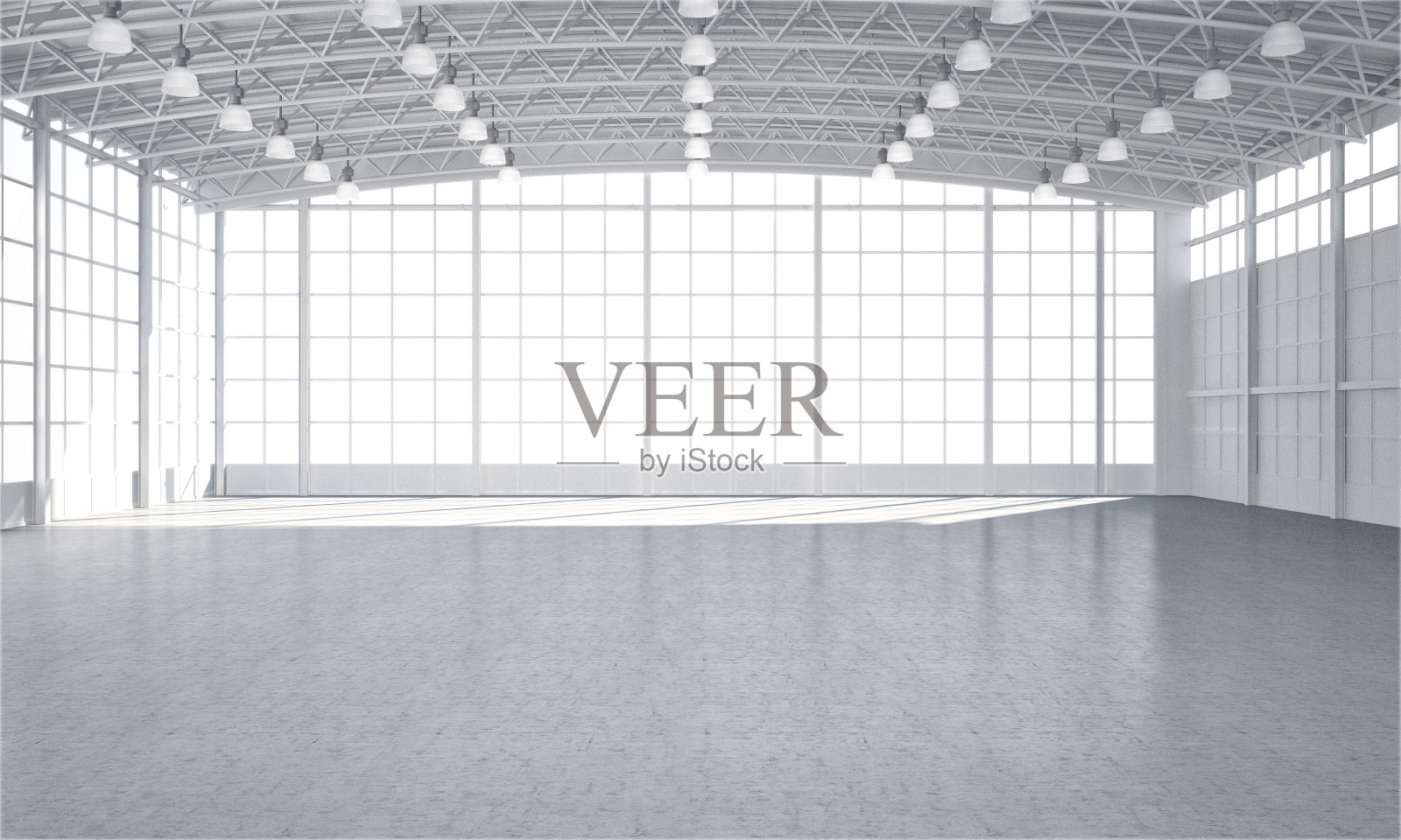 干净的白色空仓库舞台照片摄影图片