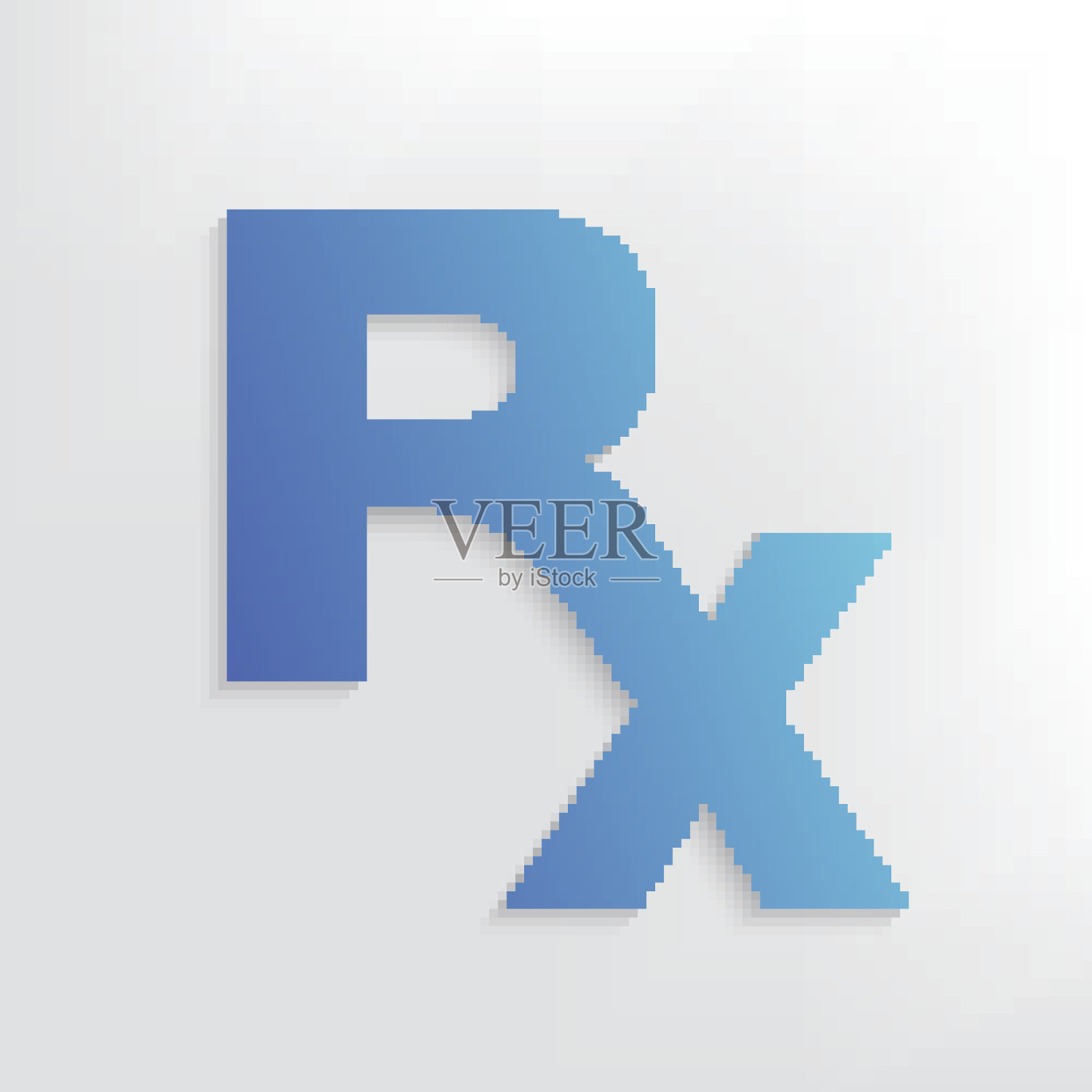 Rx符号设计在干净的背景，矢量插画图片素材