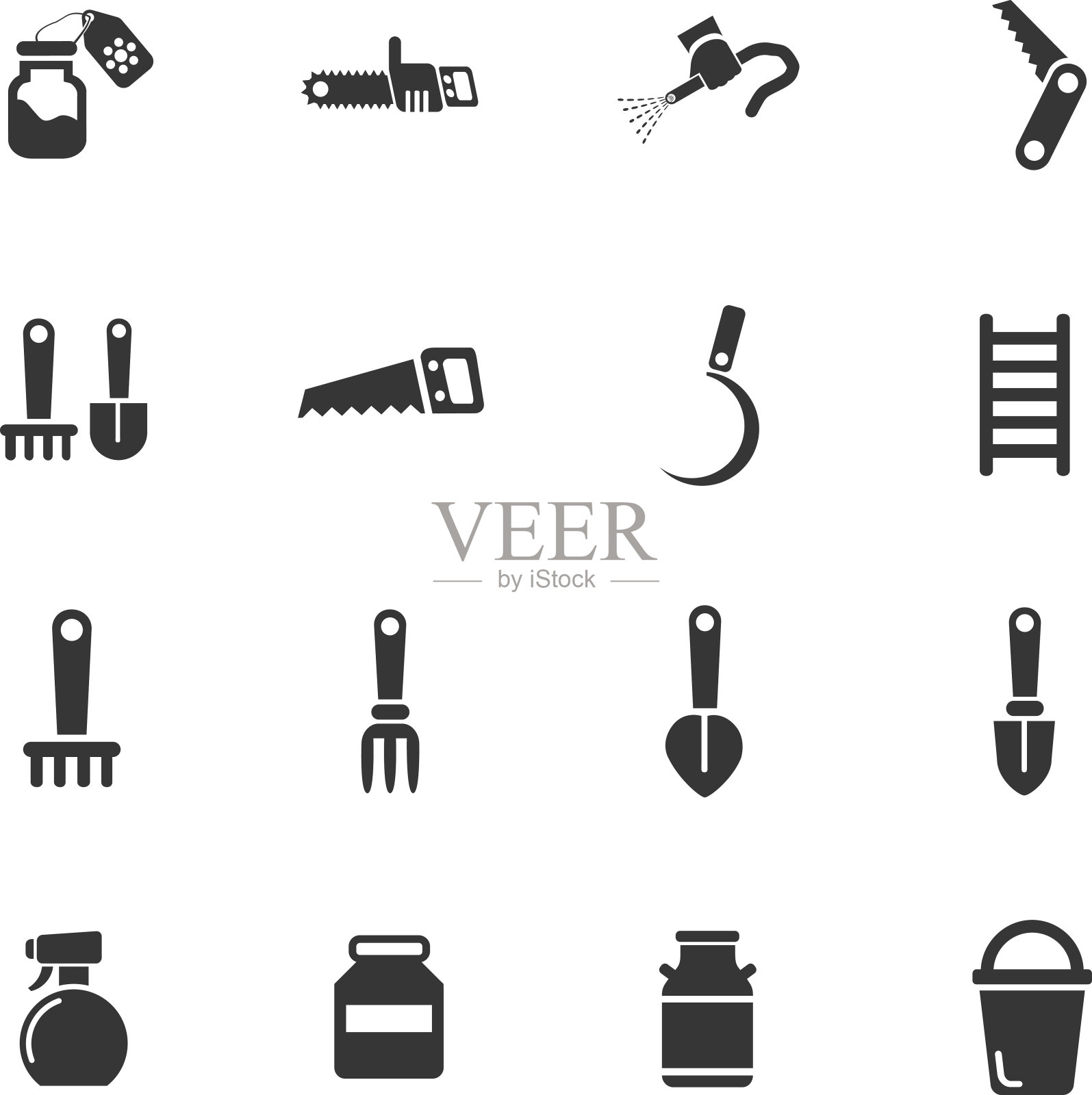 园艺工具图标集图标素材