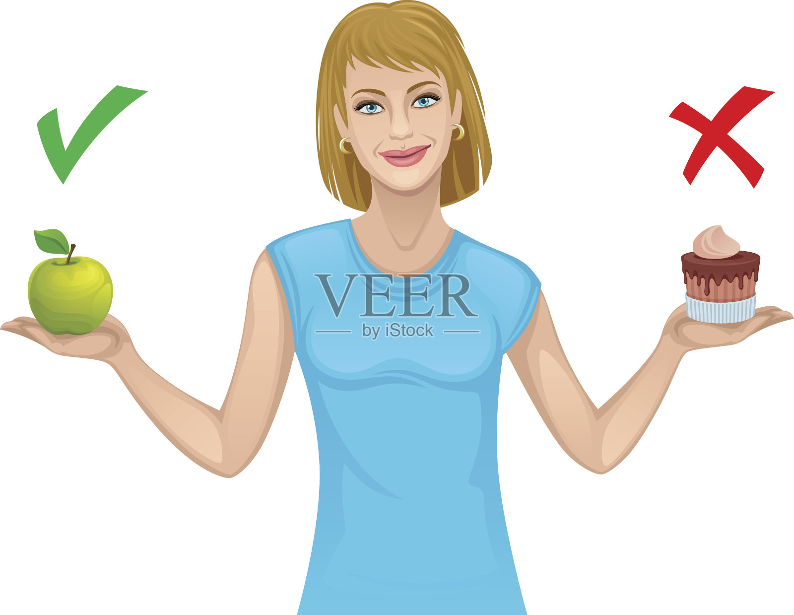 食物的选择插画图片素材