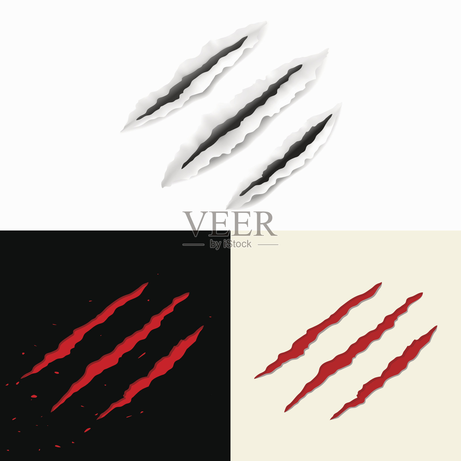 爪子划痕插画图片素材