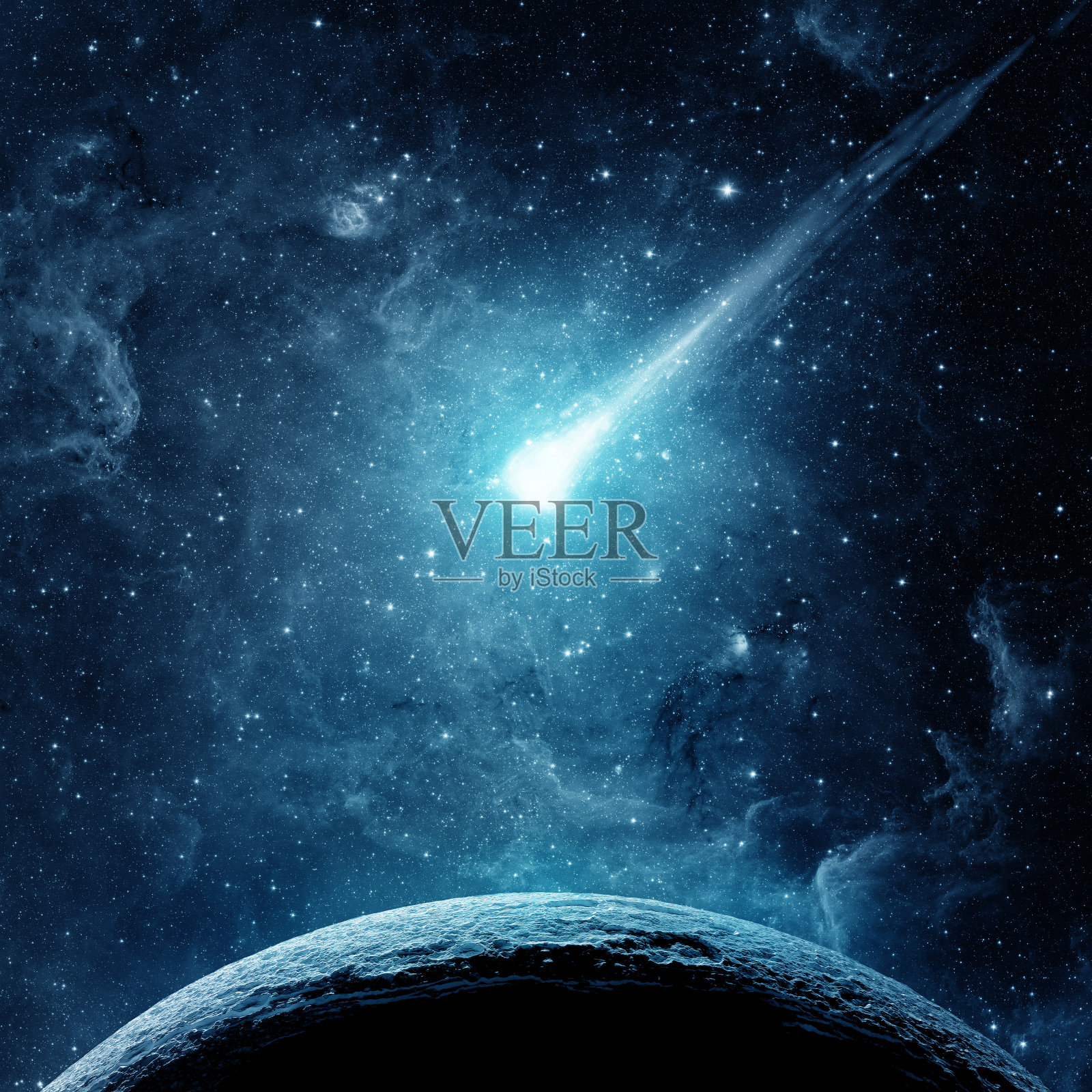 行星，彗星和星系。照片摄影图片