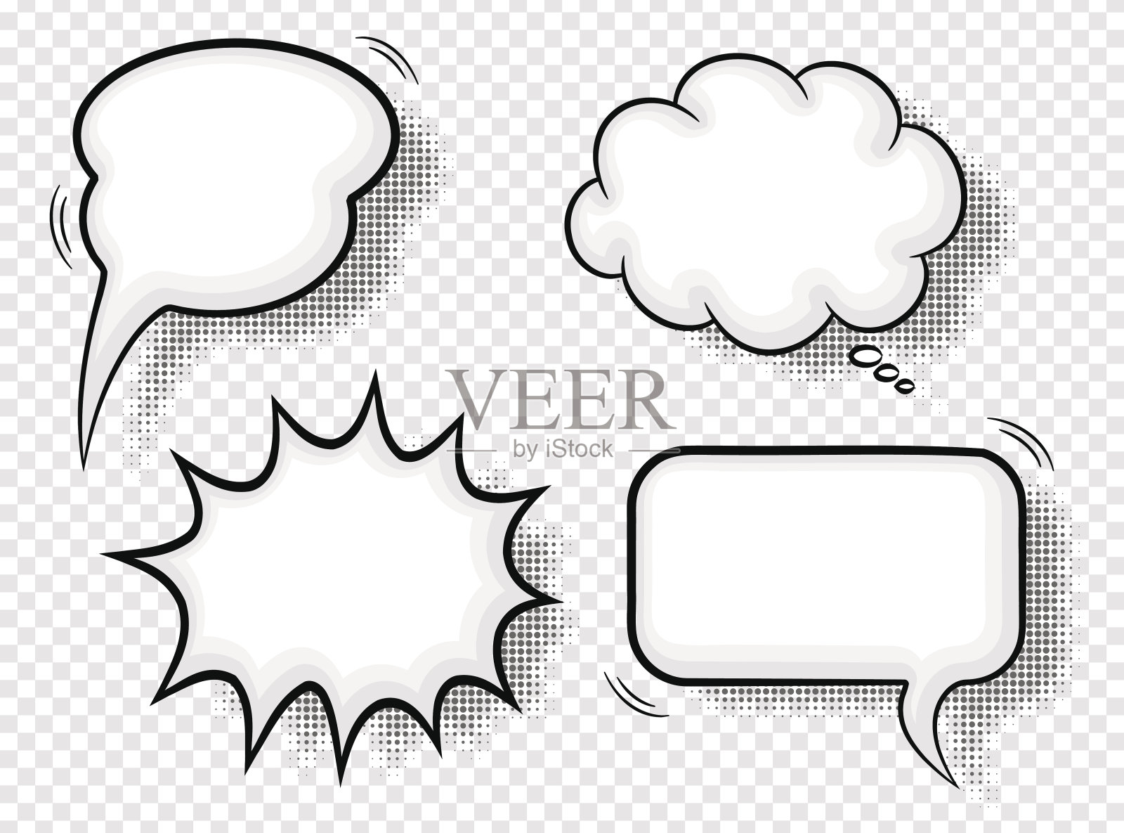 喜剧风格的演讲泡泡插画图片素材