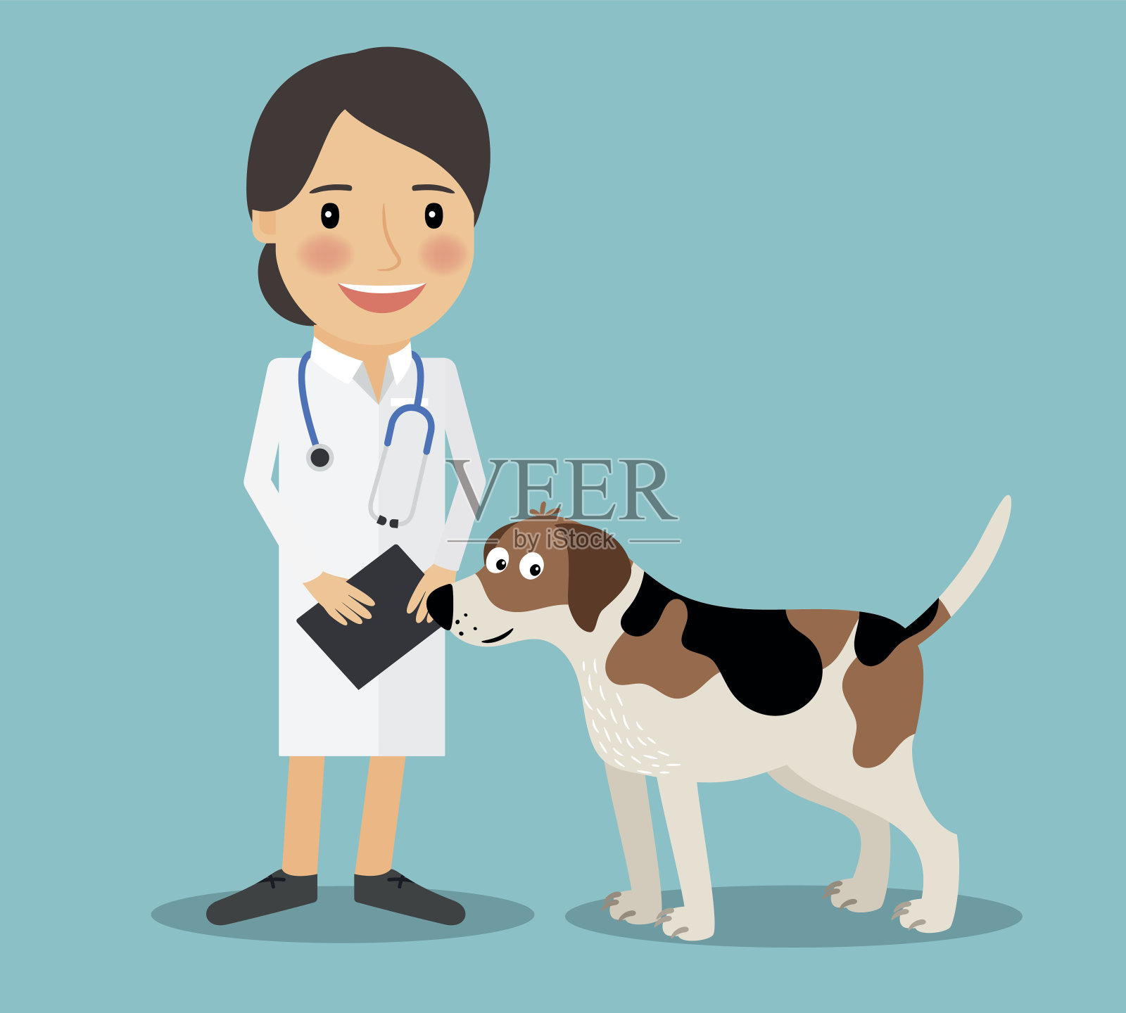 女兽医医生插画图片素材