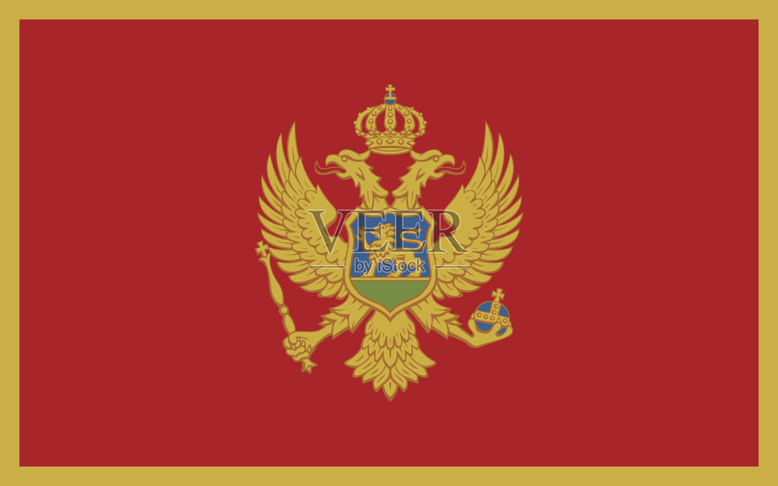 黑山共和国的国旗插画图片素材