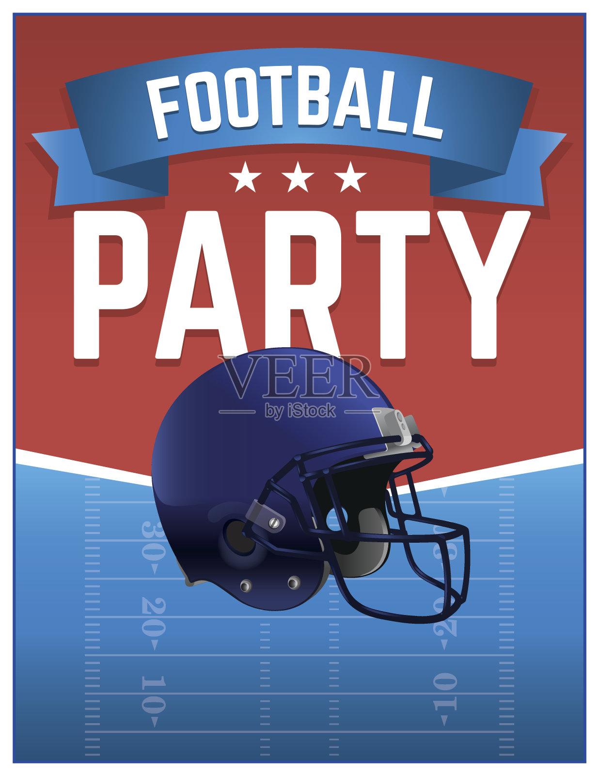 矢量美式足球派对插图设计模板素材