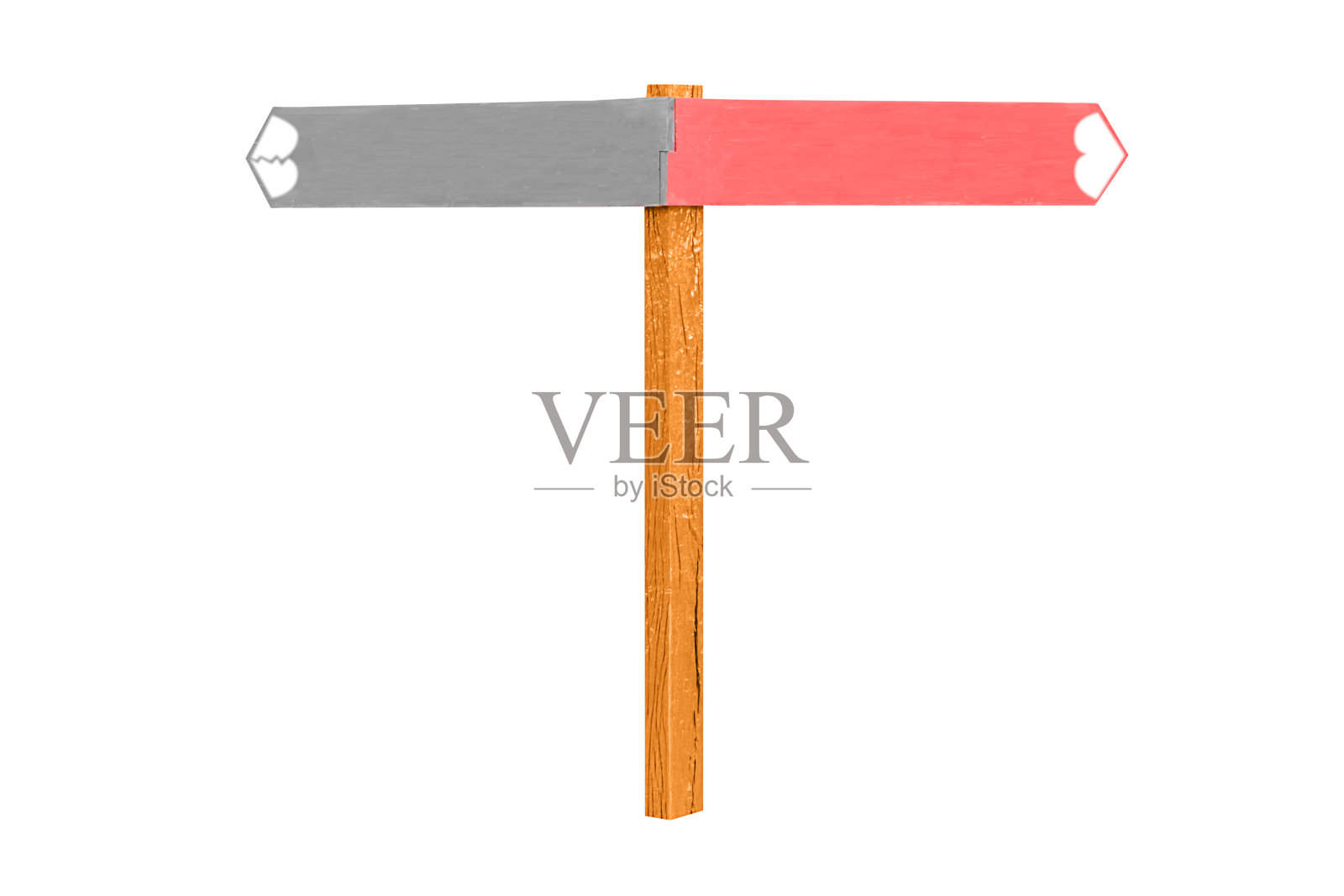 木制的路标系在一根木杆上，上面有各种标志照片摄影图片