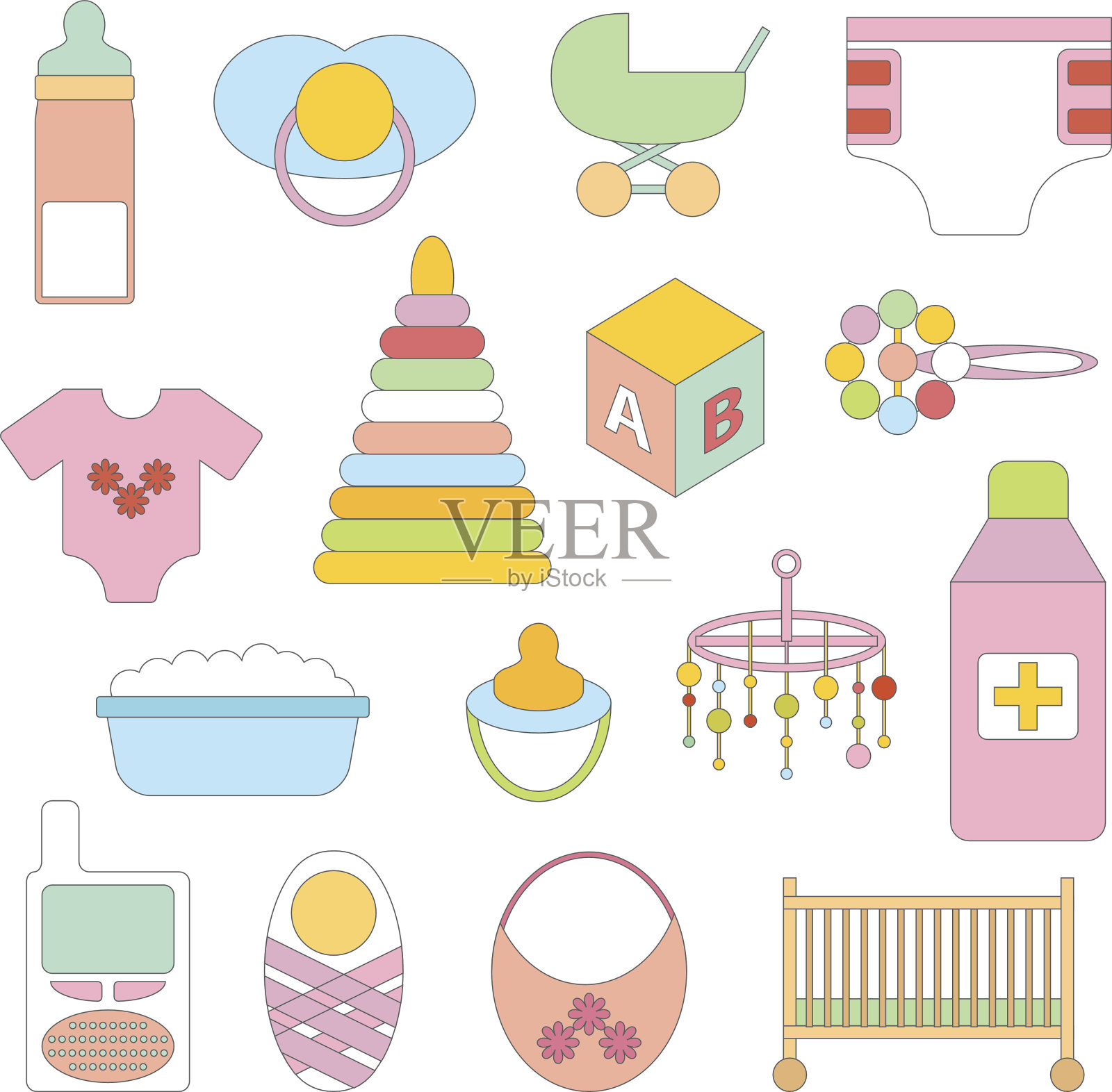 向量新生儿商品插画图片素材
