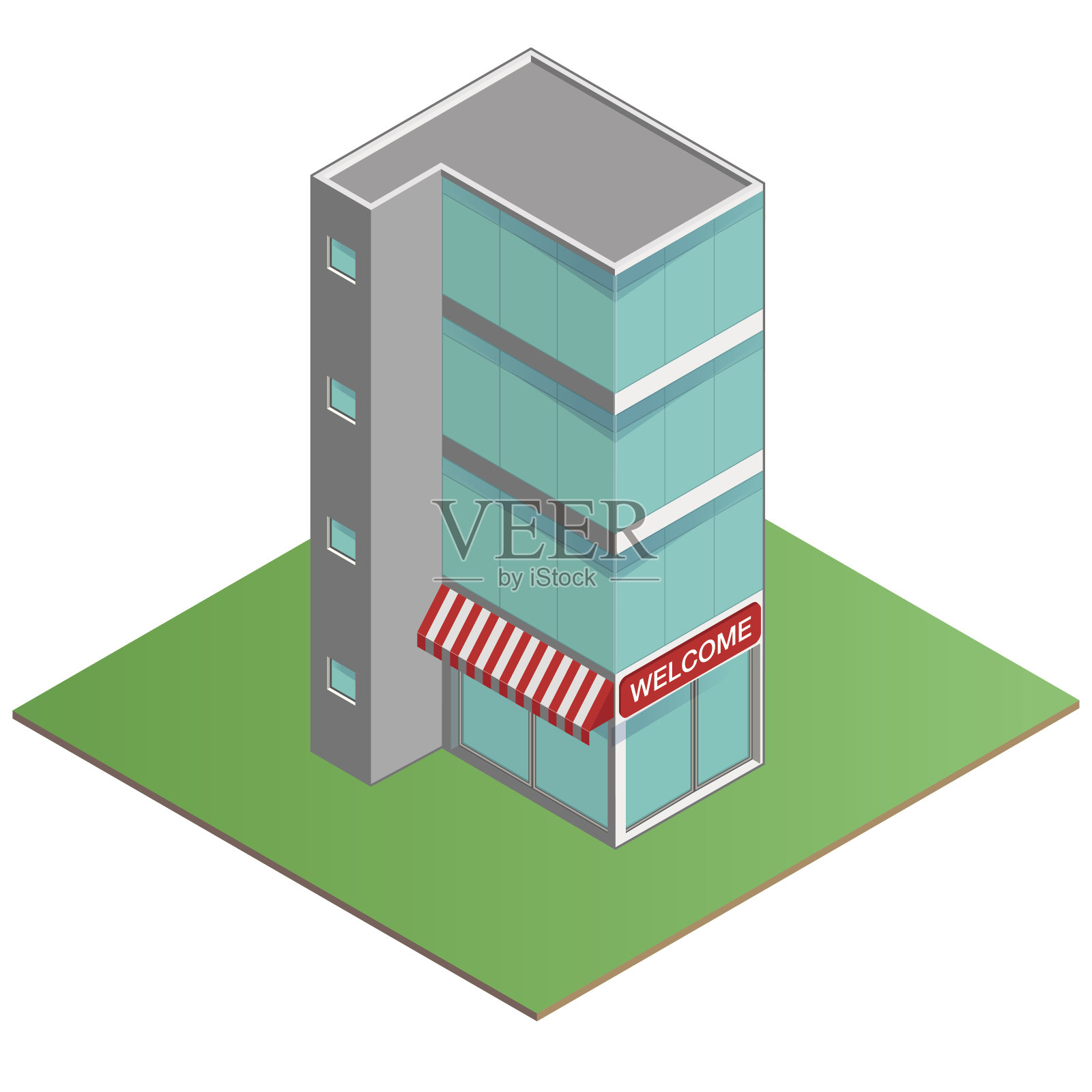 等距现代化办公大楼、商务中心。房地产。插画图片素材
