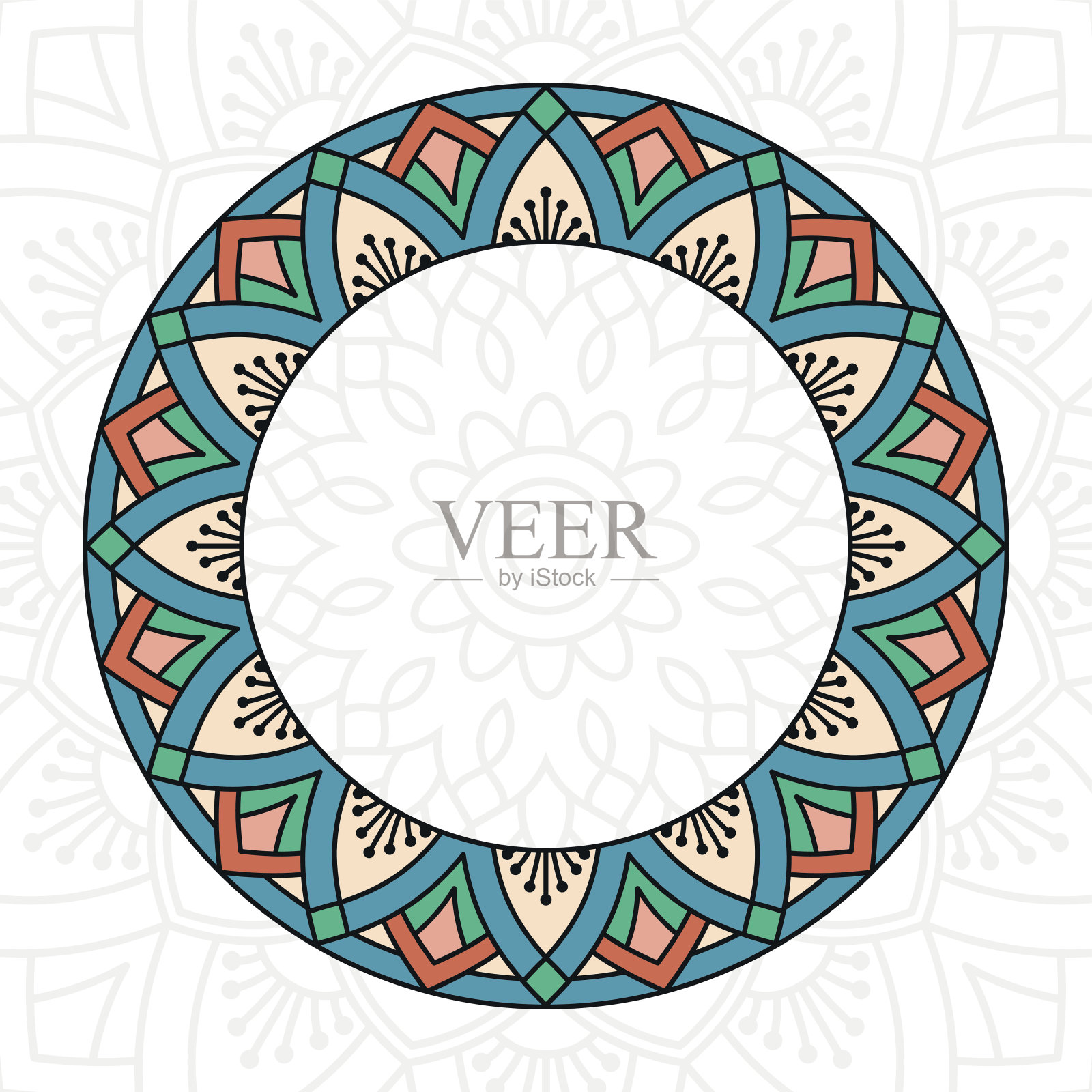 东方曼陀罗图案插画图片素材