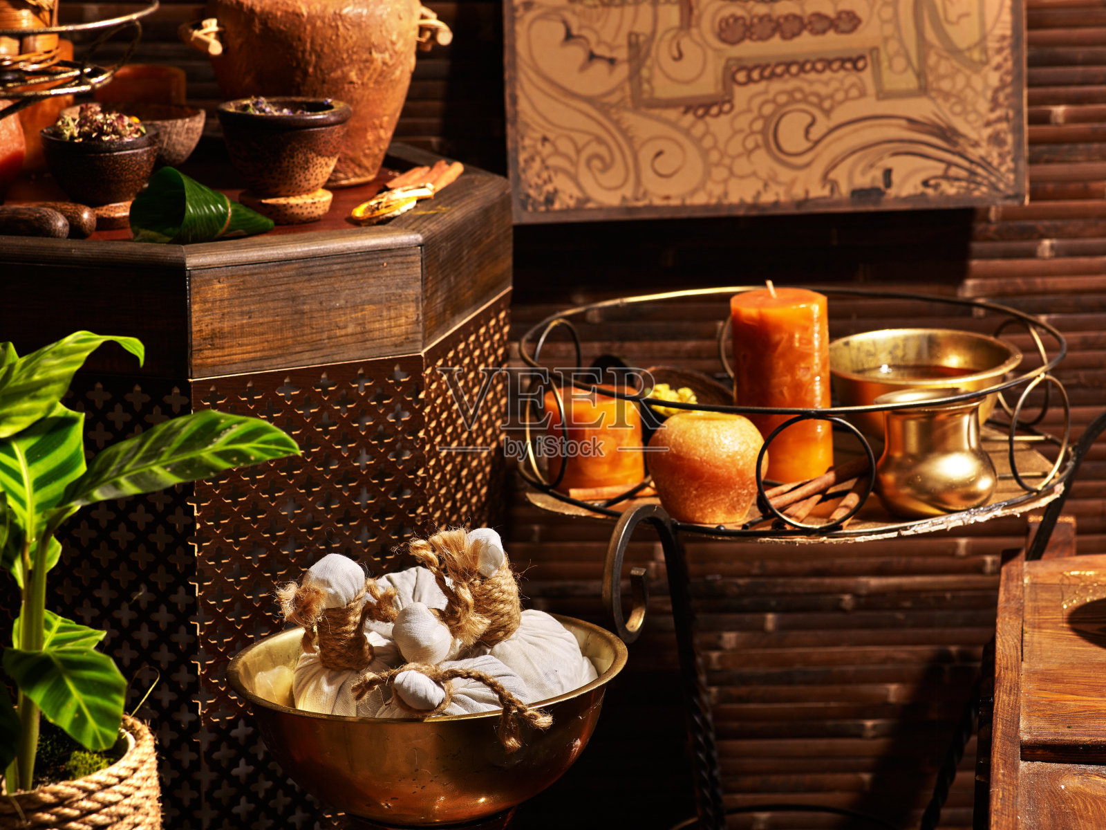 阿育吠陀水疗按摩静物照片摄影图片