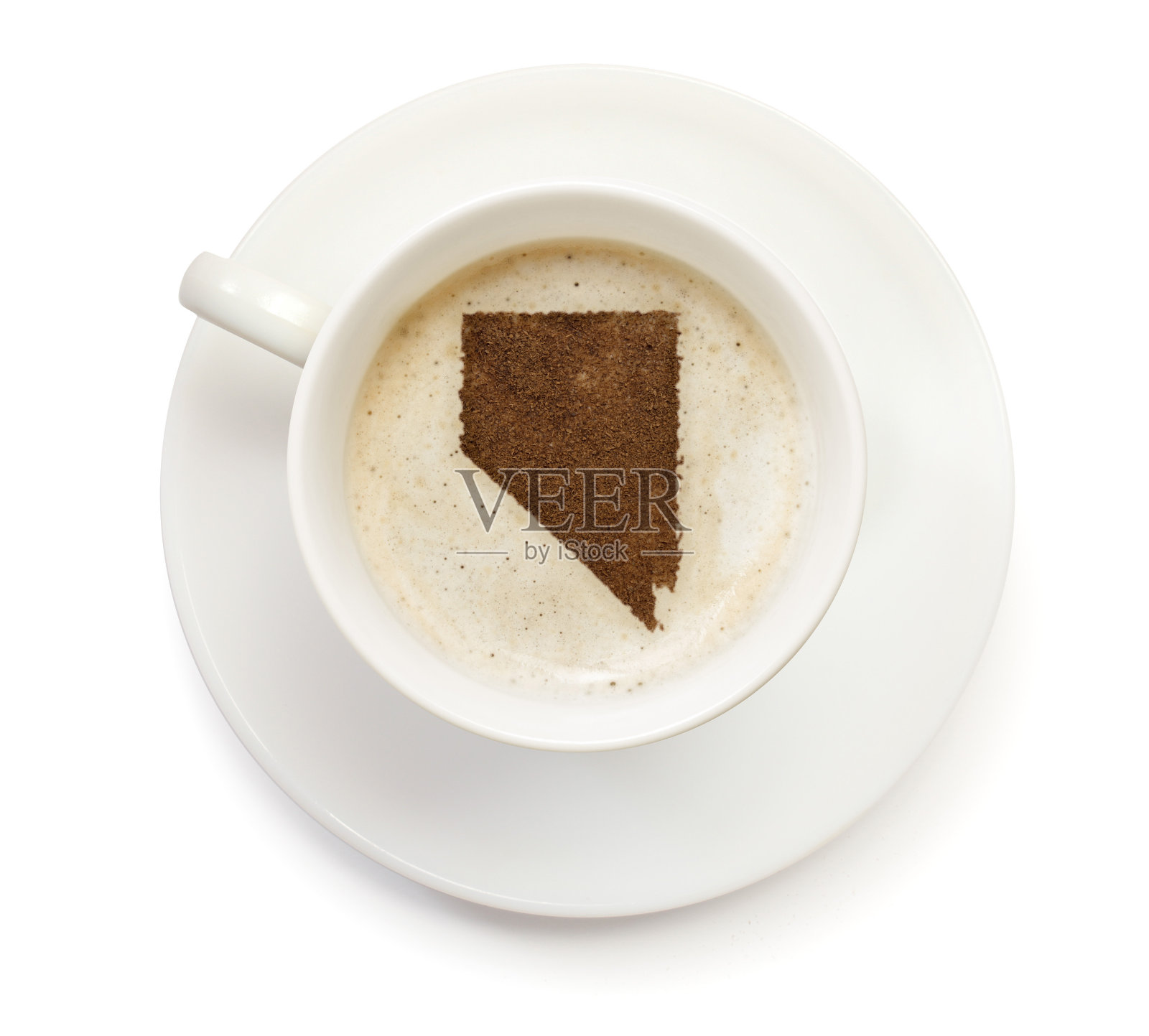 内华达形状的粉末咖啡杯照片摄影图片