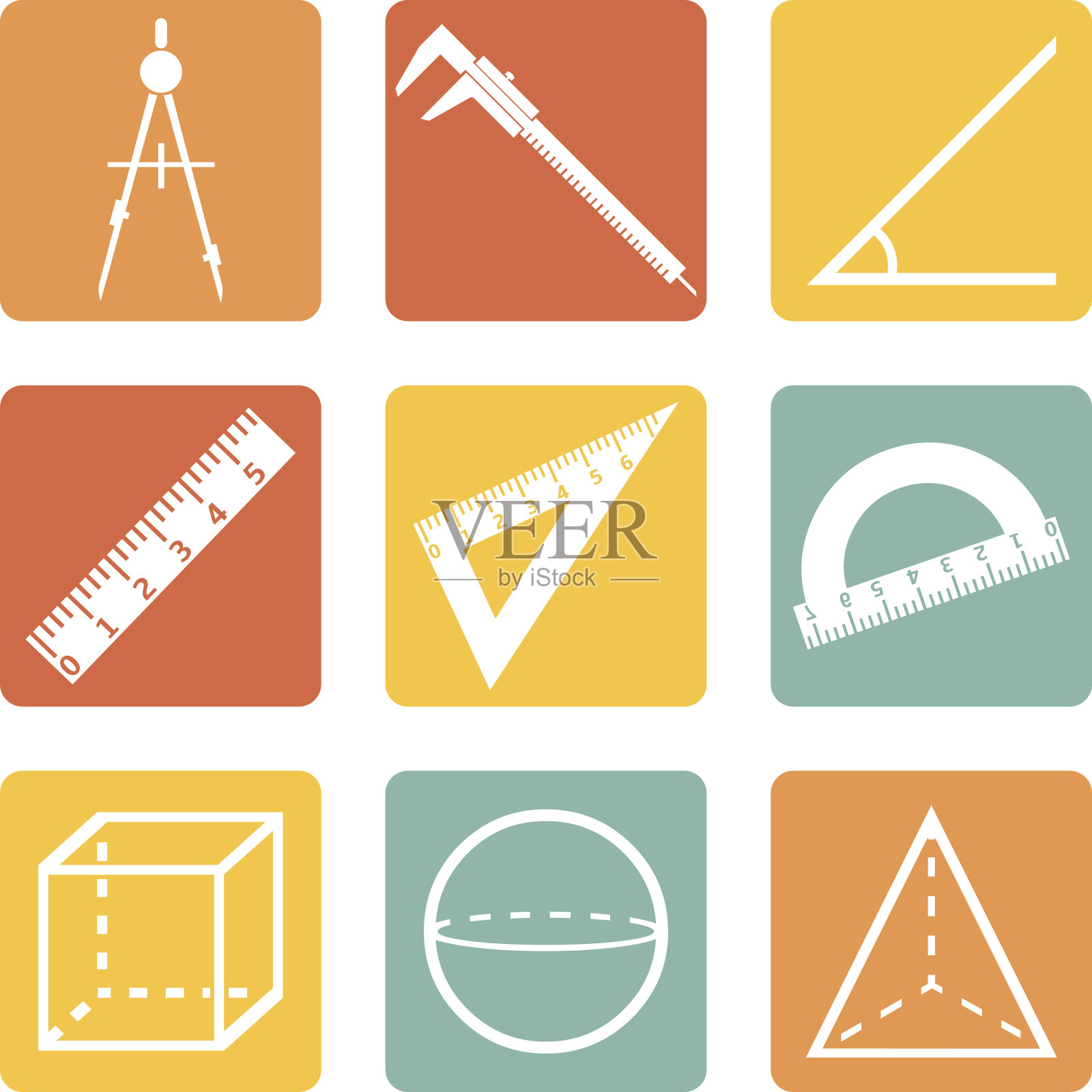 矢量集的几何图标。插画图片素材