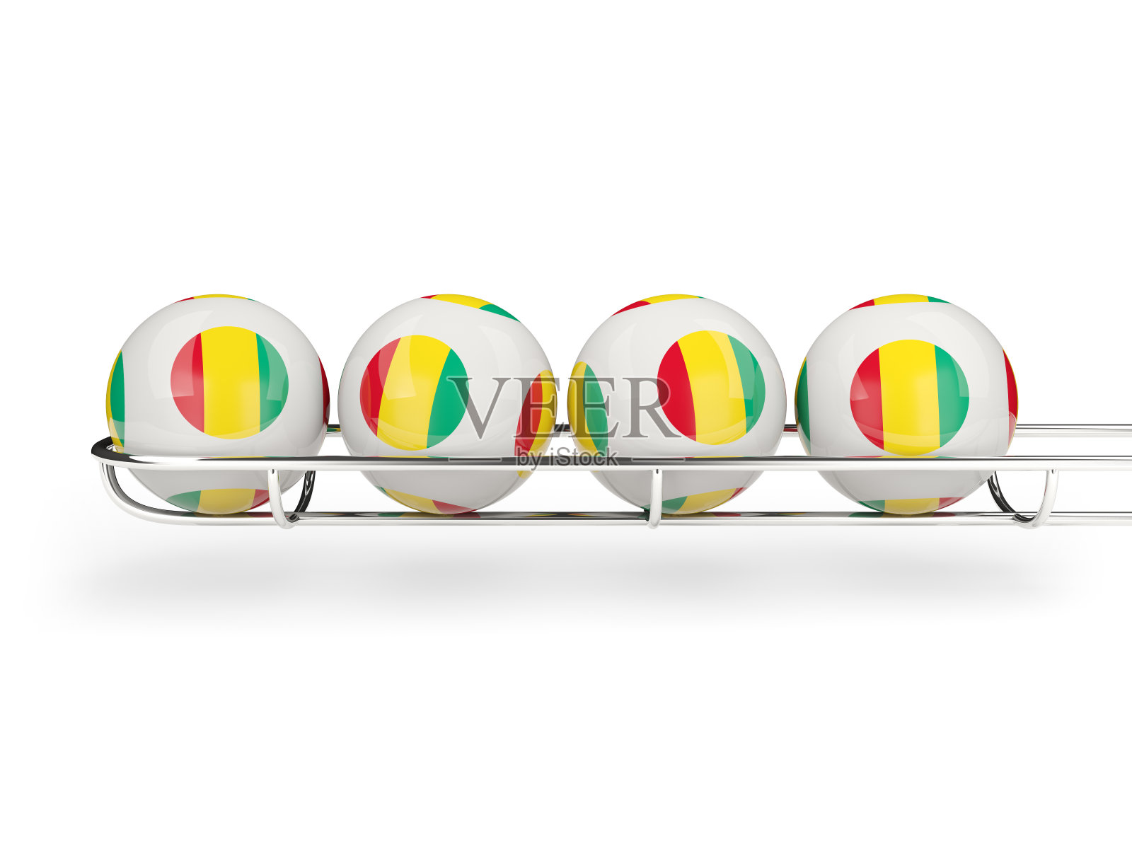 彩球上印着几内亚国旗照片摄影图片